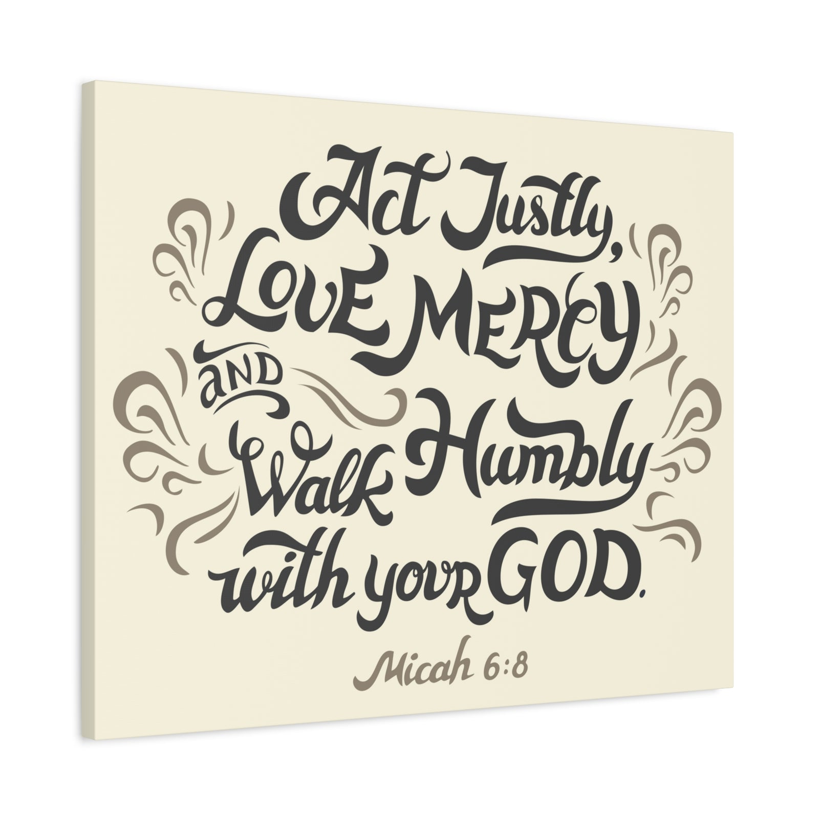 Scripture Canvas Act Justly Walk Humbly Micah 6:8 Christian Wall Art Bible Verse Print Ready To Hang-Express Your Love Gifts
