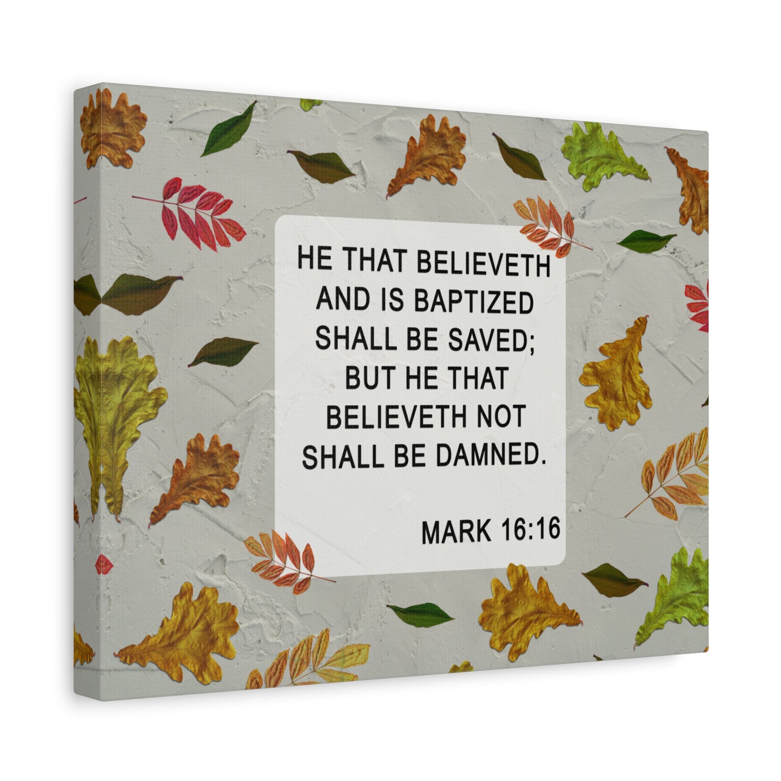 Scripture Walls Shall Be Saved Mark 16:16 Bible Verse Canvas Christian Wall Art Ready to Hang