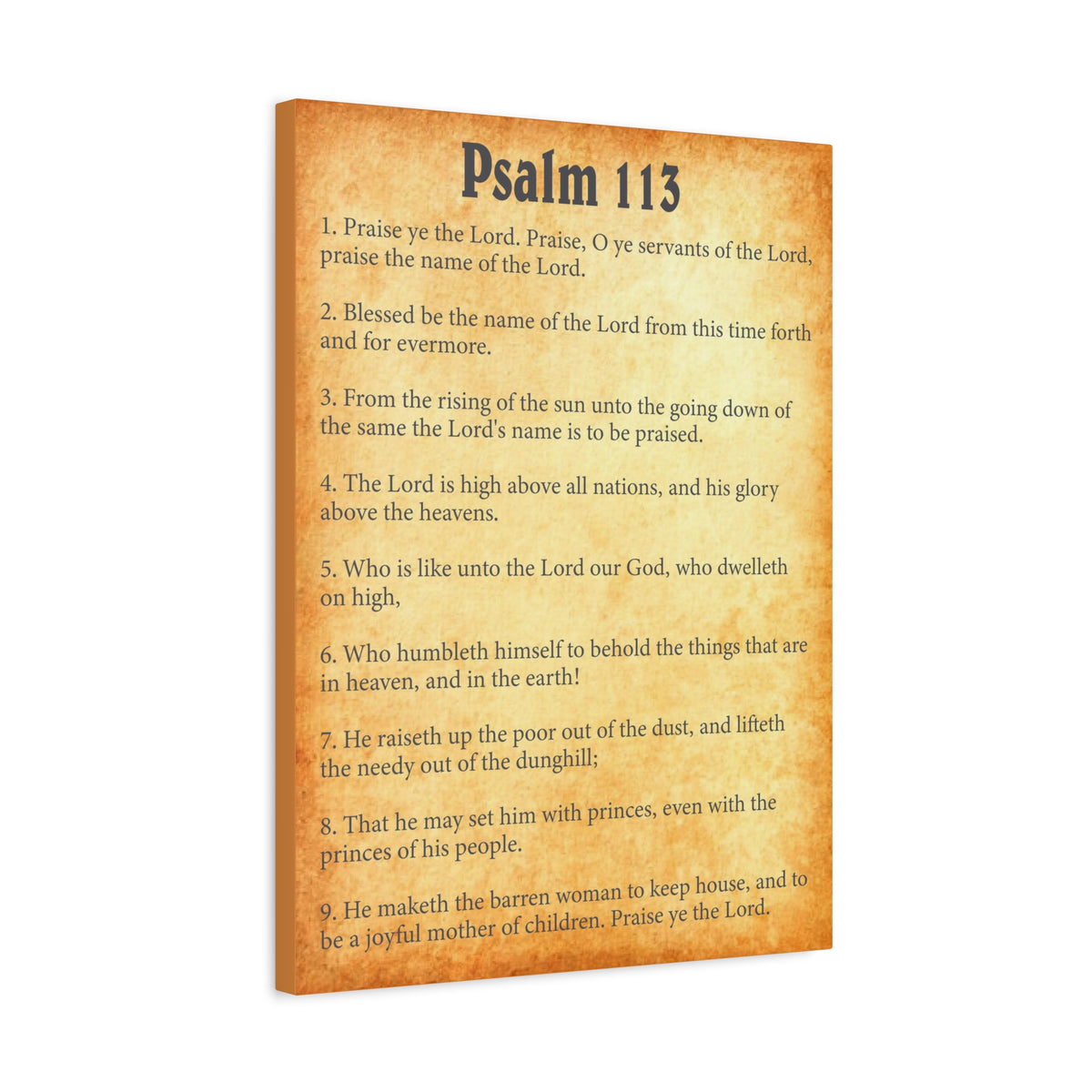 Scripture Walls Psalm 113 Gold Bible Chapter Canvas Christian Wall Art Ready to Hang-Express Your Love Gifts
