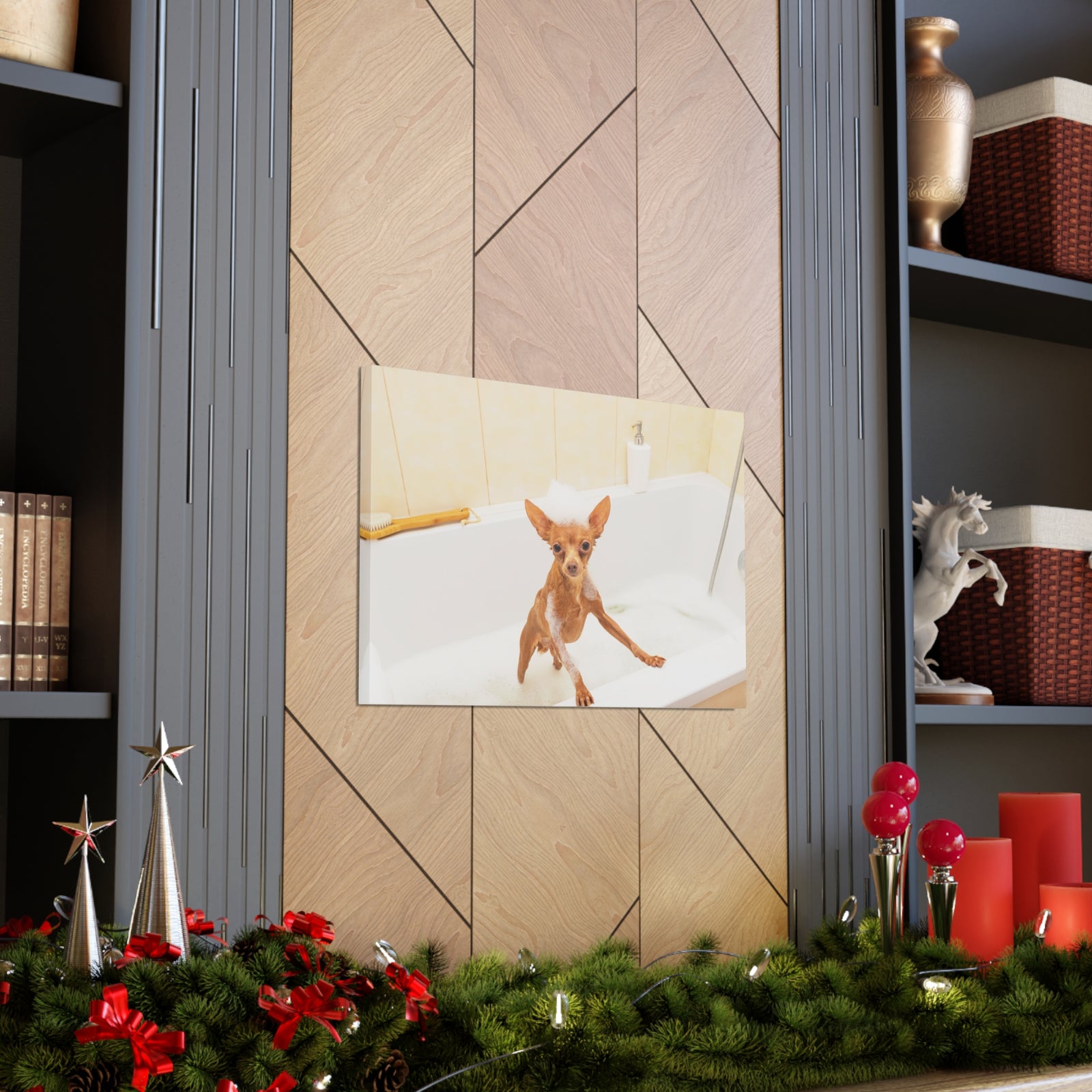 Cute Russkiy Toy Bath Canvas Wall Art for Home Decor Ready-to-Hang-Express Your Love Gifts
