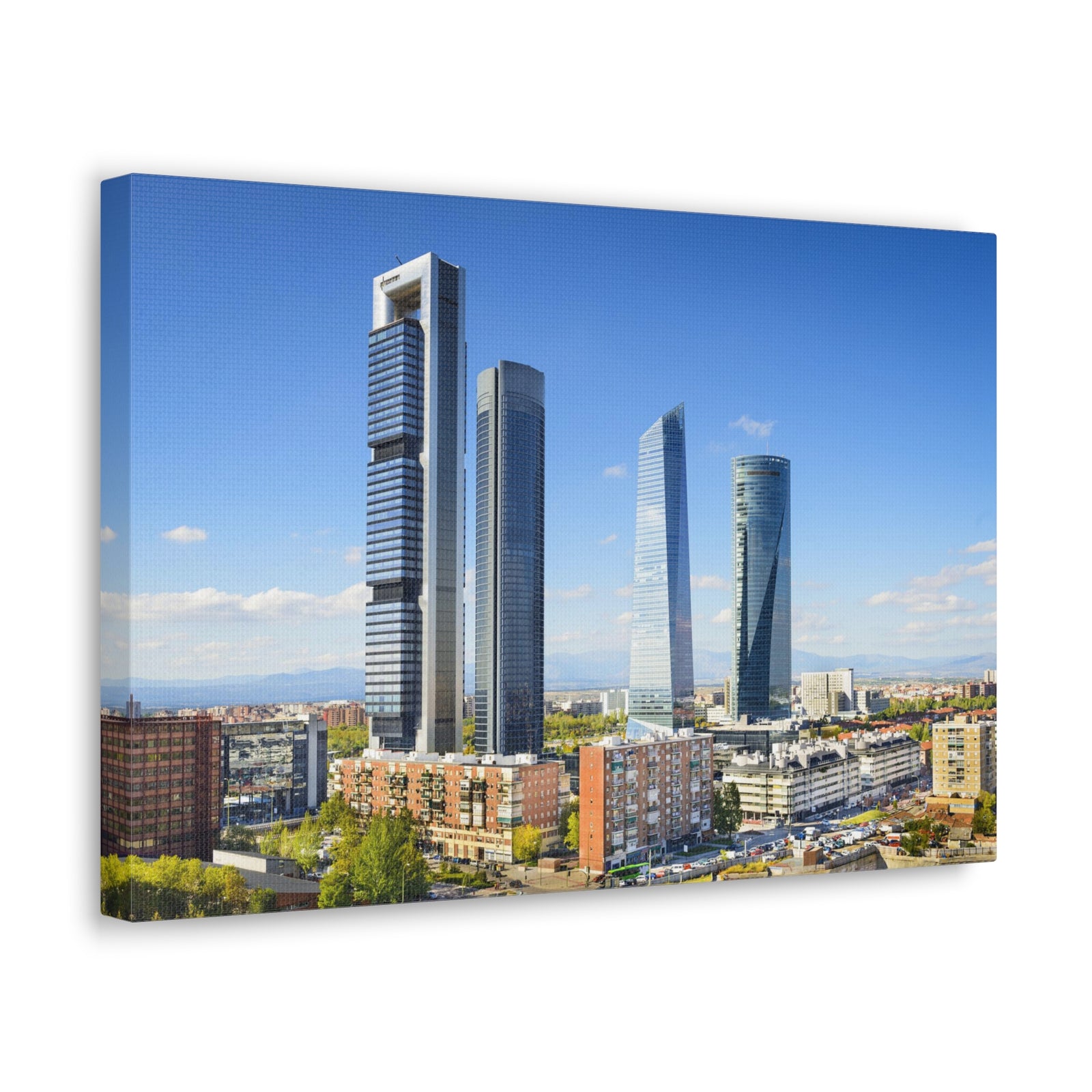 Madrid Daytime Skyline Canvas Artwork High-Quality Breathtaking Stunning Cityscape for Home Decor Ready to Hang-Express Your Love Gifts