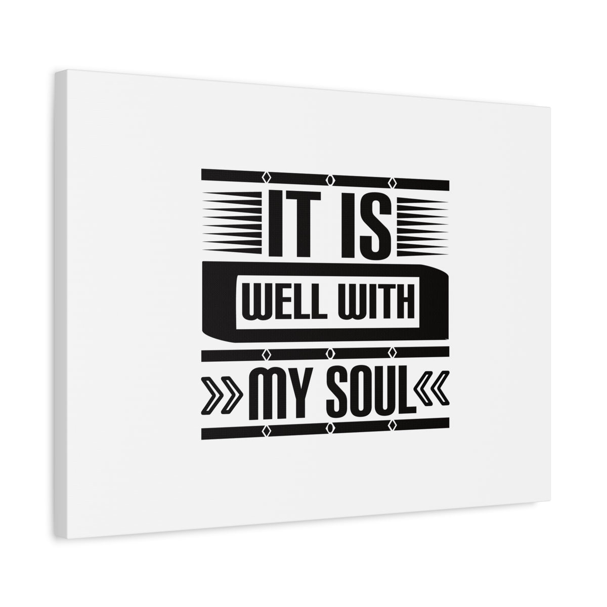 Scripture Canvas It Is Well With My Soul Psalm 42:7 White Christian Wall Art Bible Verse Print Ready to Hang-Express Your Love Gifts