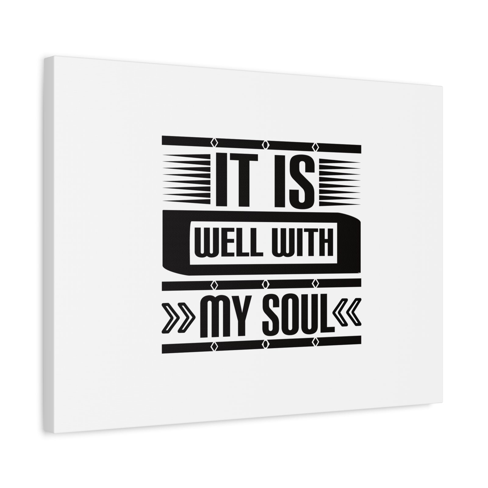 Scripture Canvas It Is Well With My Soul Psalm 42:7 White Christian Wall Art Bible Verse Print Ready to Hang-Express Your Love Gifts