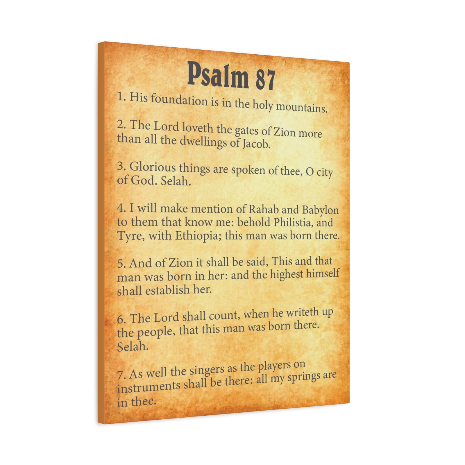 Scripture Walls Psalm 87 Gold Bible Chapter Canvas Christian Wall Art Ready to Hang-Express Your Love Gifts