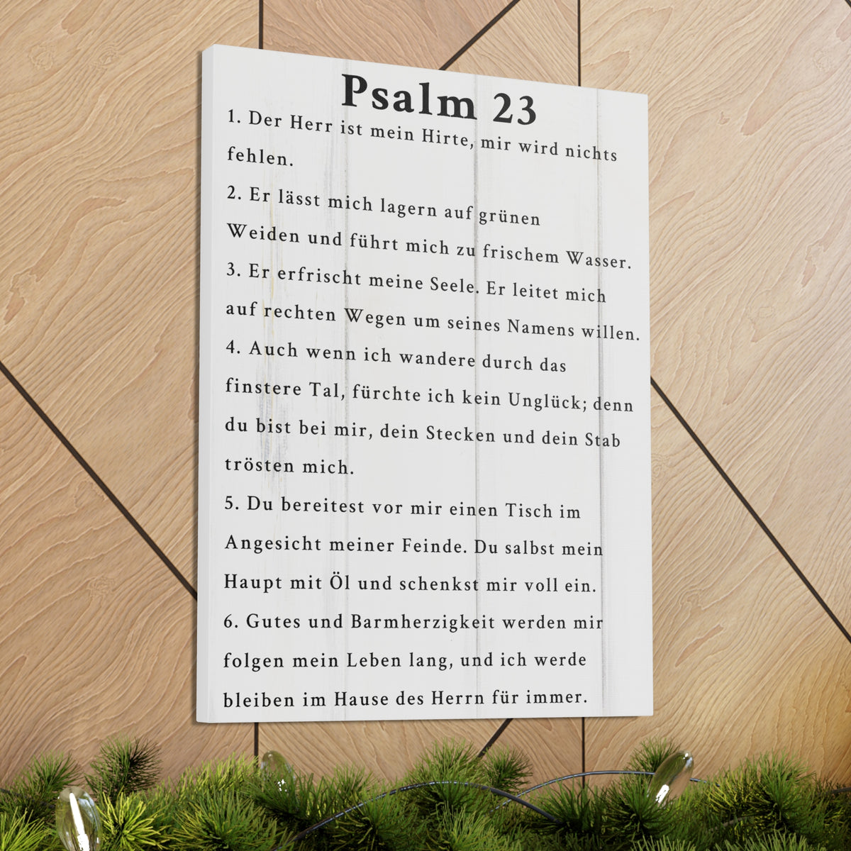 Scripture Walls Psalm 23 German Der Herr ist mein Hirte White Bible Verse Canvas Christian Wall Art Ready to Hang Unframed-Express Your Love Gifts