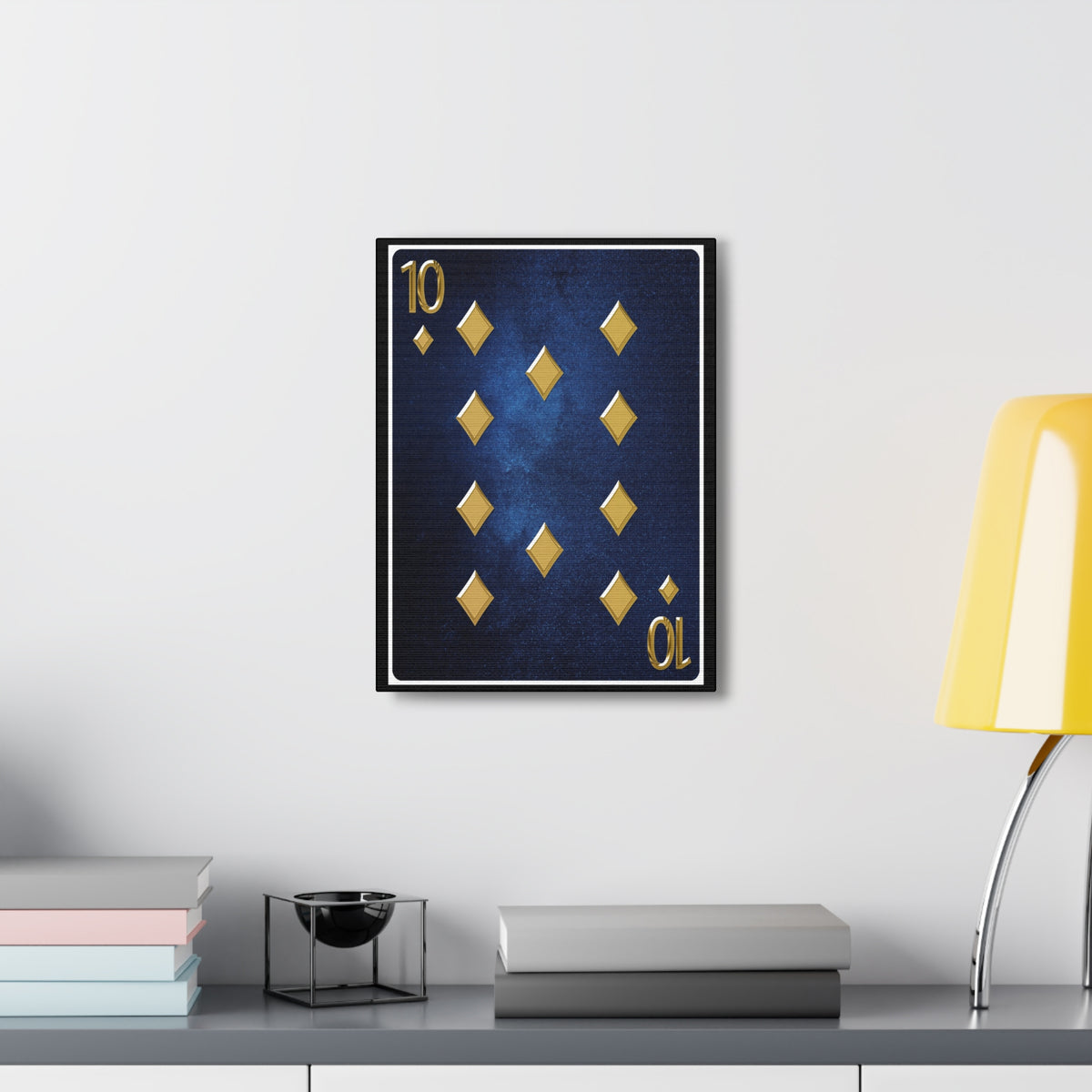 Ten Of Diamonds Space Background Playing Card Canvas Wall Art for Home Decor Ready-to-Hang-Express Your Love Gifts