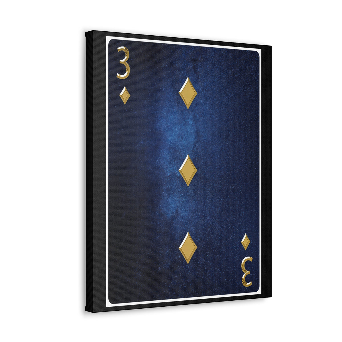 Three Of Diamonds Space Background Playing Card Canvas Wall Art for Home Decor Ready-to-Hang-Express Your Love Gifts