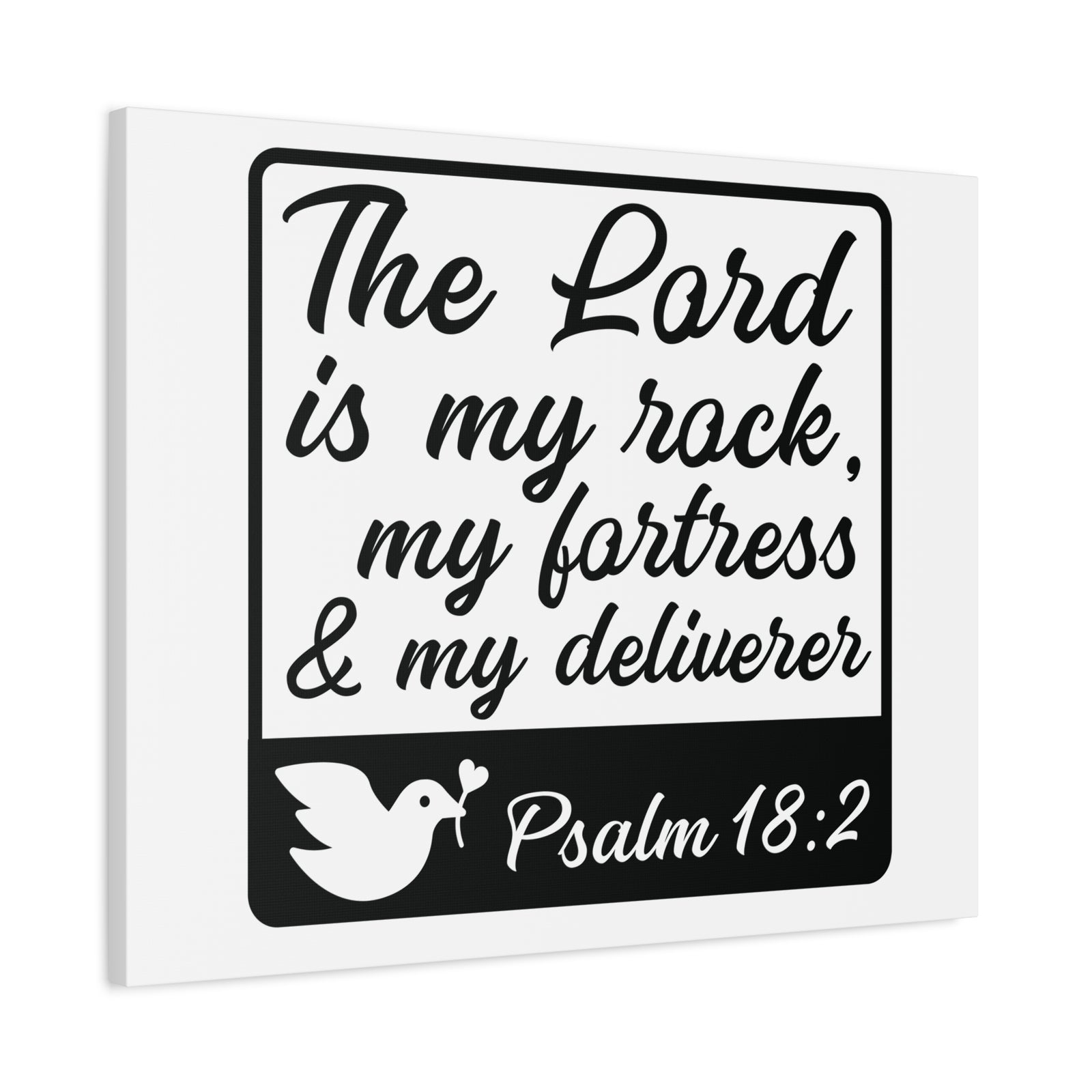 Scripture Canvas The Lord Is Psalm 18:2 Christian Wall Art Bible Verse Print Ready to Hang-Express Your Love Gifts