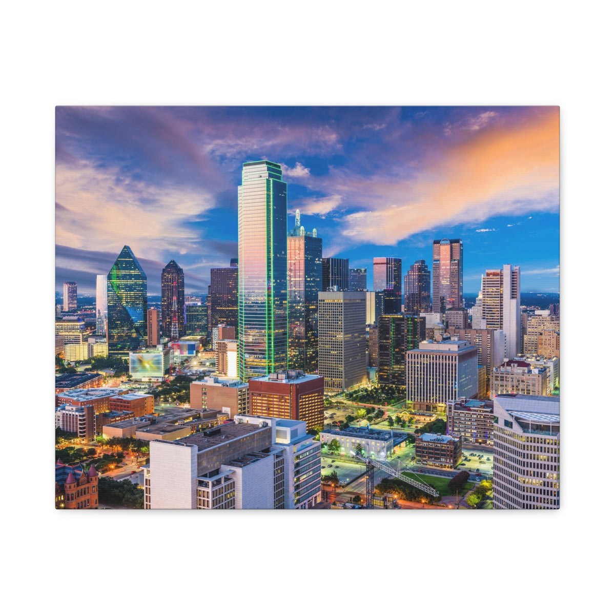 Dallas Daytime Skyline Canvas Artwork High-Quality Breathtaking Stunning Cityscape for Home Decor Ready to Hang-Express Your Love Gifts