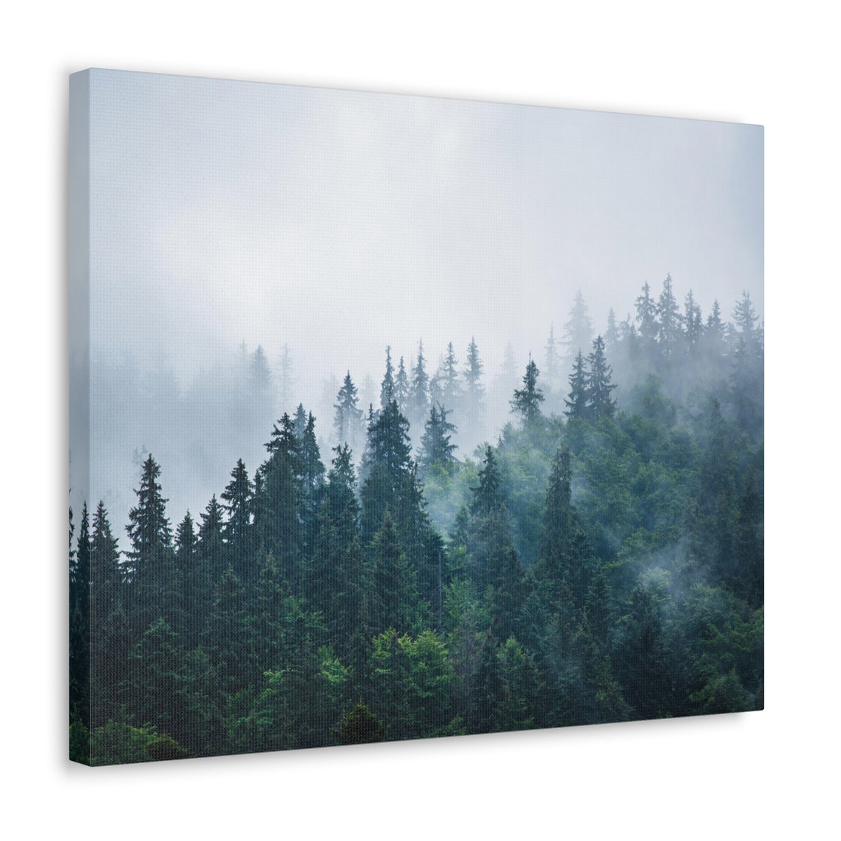 Misty Dark Mountain Forest Nature Wilderness Photography Canvas Wall Art for Home Decor Ready-to-Hang-Express Your Love Gifts