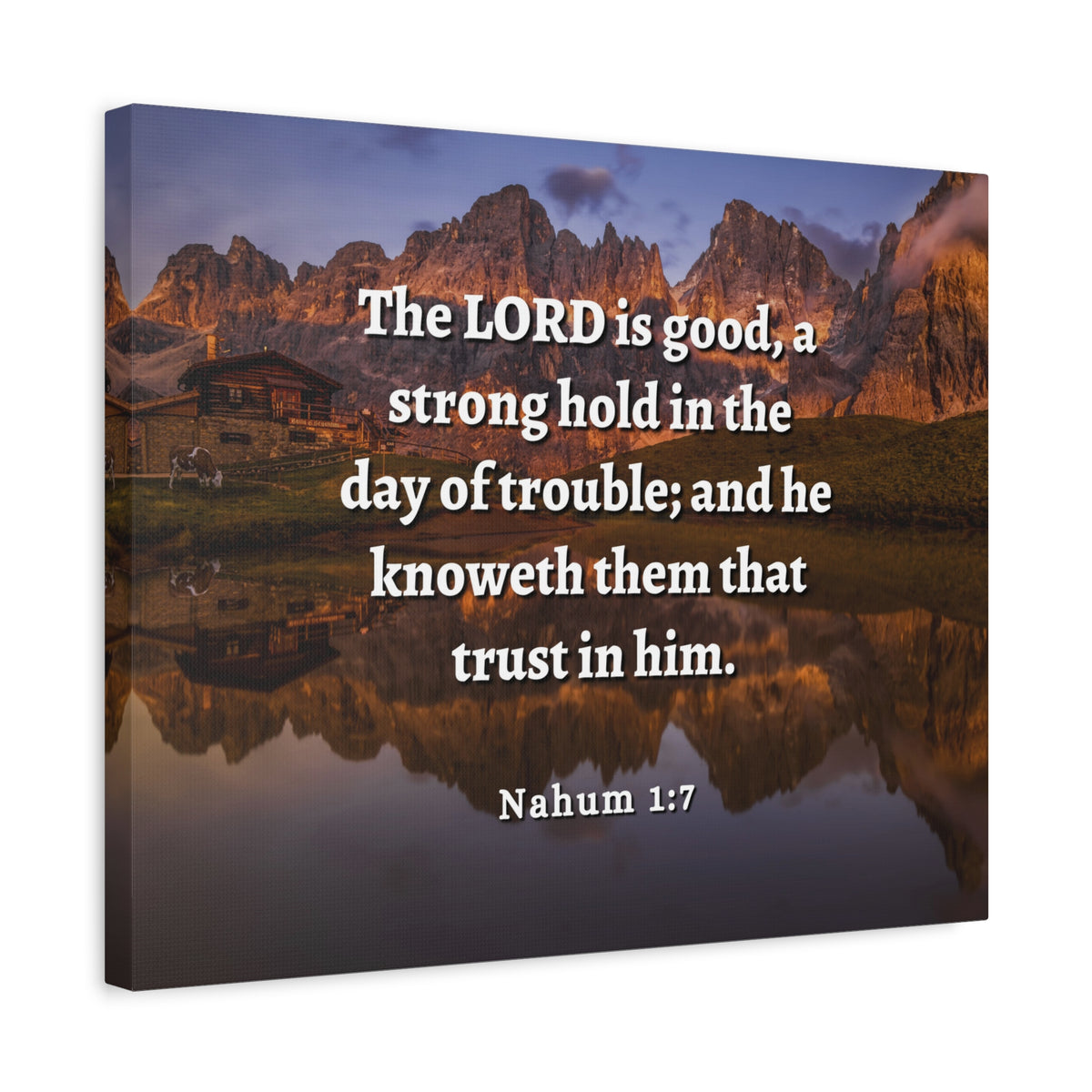 Scripture Walls Lord Is Good Nahum 1:7 Bible Verse Canvas Christian Wall Art Ready to Hang-Express Your Love Gifts