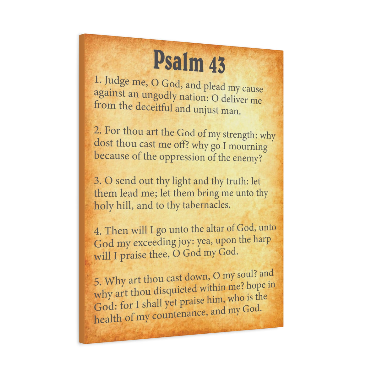 Scripture Walls Psalm 43 Gold Bible Chapter Canvas Christian Wall Art Ready to Hang-Express Your Love Gifts