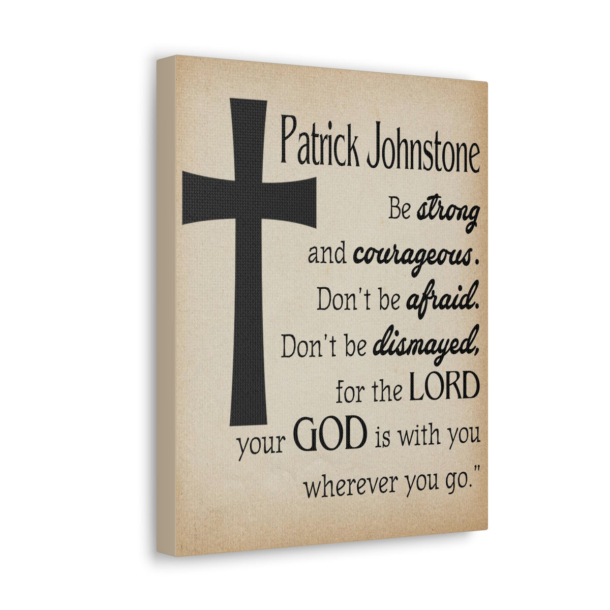 Scripture Walls Personalized Joshua 1:9 Cross Bible Chapter Canvas Christian Wall Art Ready to Hang-Express Your Love Gifts