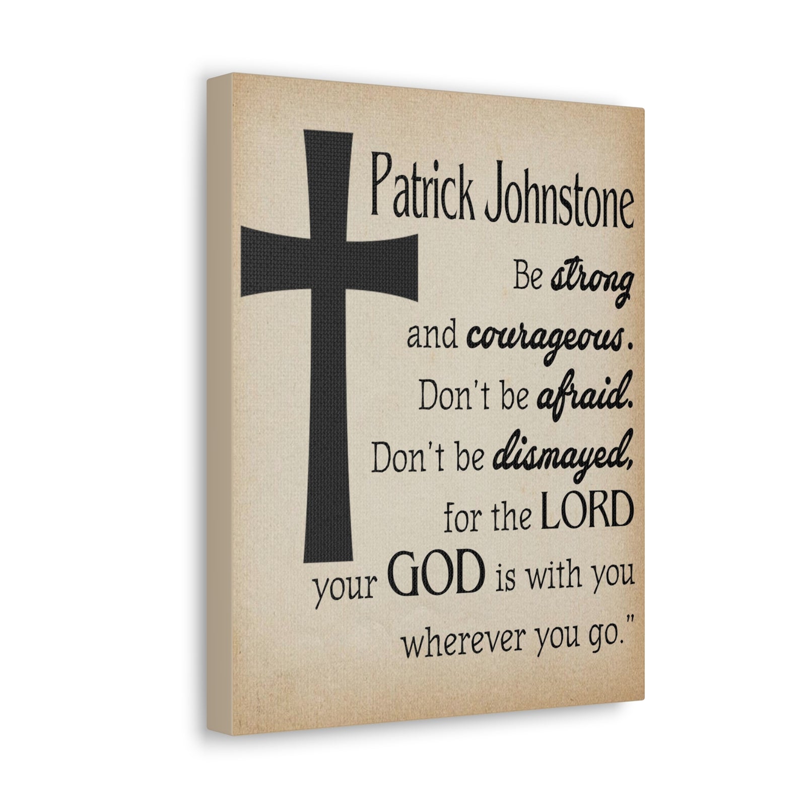 Scripture Walls Personalized Joshua 1:9 Cross Bible Chapter Canvas Christian Wall Art Ready to Hang-Express Your Love Gifts