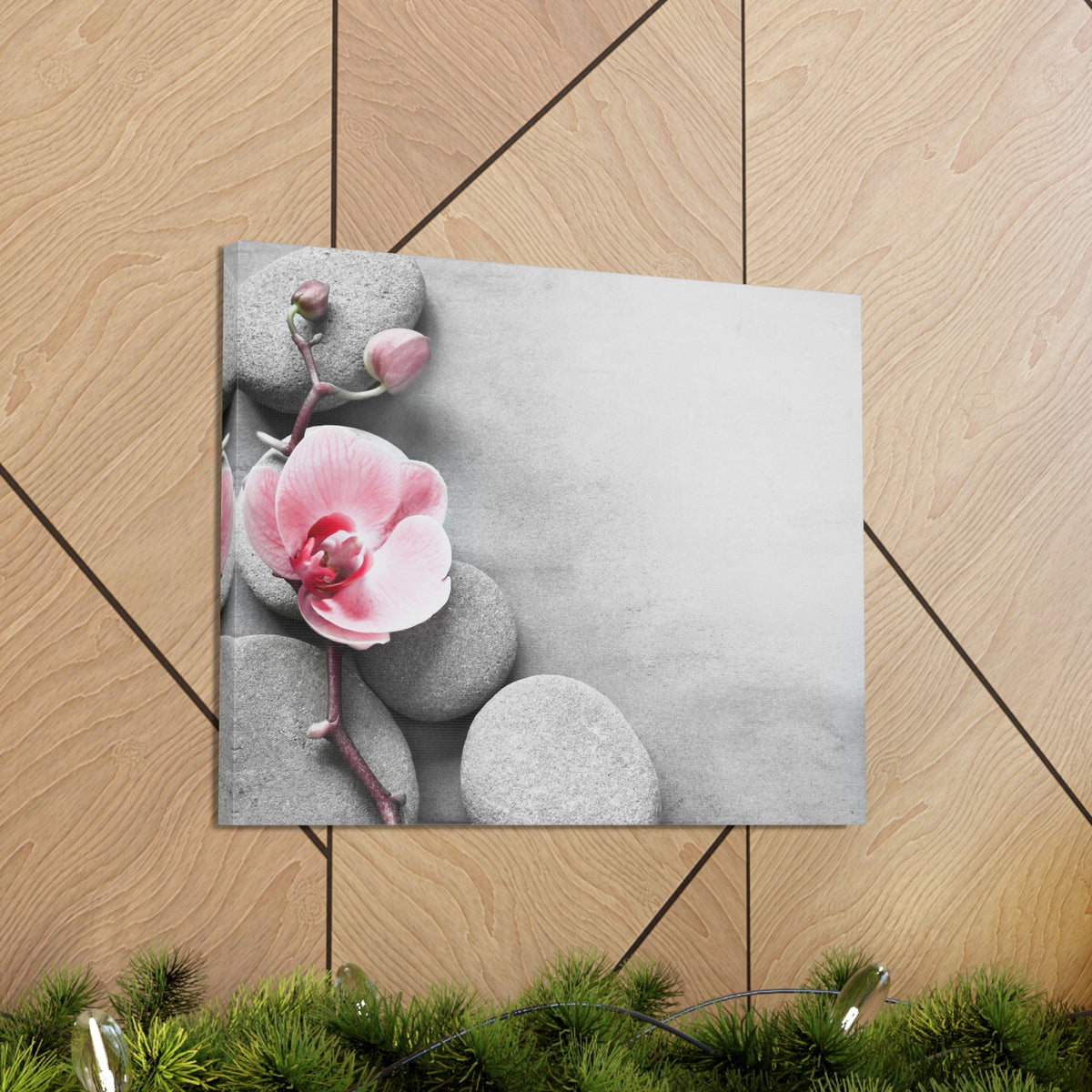 Orchid Pink Flower Forest Floral Nature Photography Canvas Wall Art for Home Decor Ready-to-Hang-Express Your Love Gifts