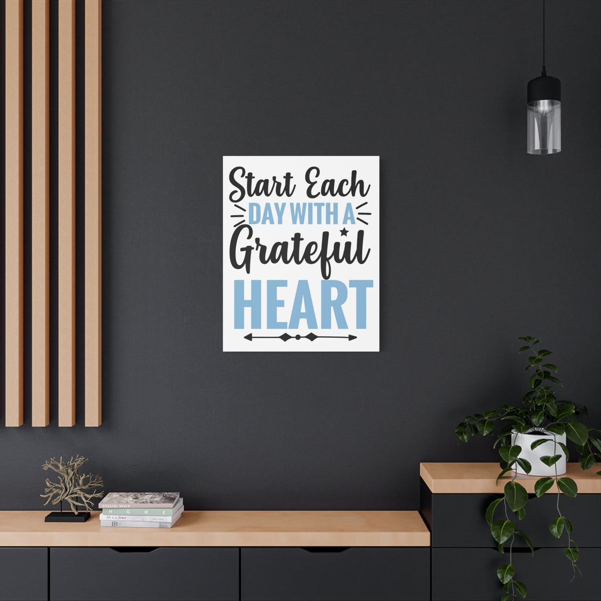 Scripture Canvas A Grateful Heart Psalm 107:1 Christian Wall Art Print Ready to Hang-Express Your Love Gifts