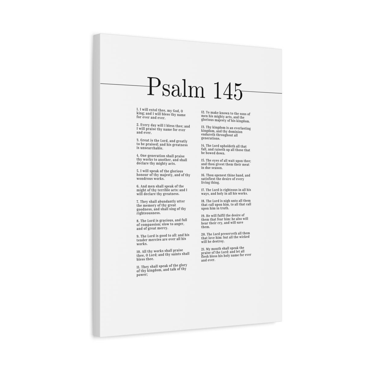 Scripture Canvas My God, O King Psalm 145 Christian Wall Art Bible Verse Print Ready to Hang-Express Your Love Gifts