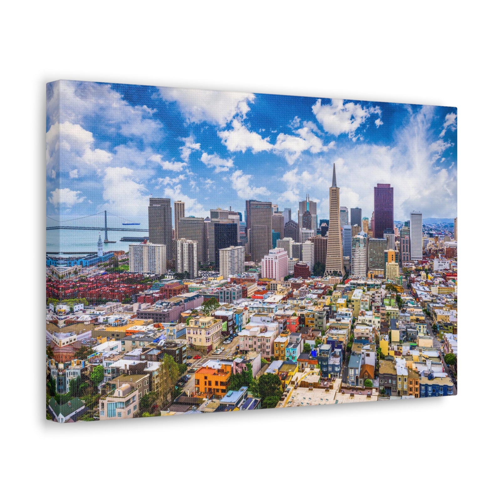 San Francisco Daytime Skyline Canvas Artwork High-Quality Breathtaking Stunning Cityscape for Home Decor Ready to Hang-Express Your Love Gifts