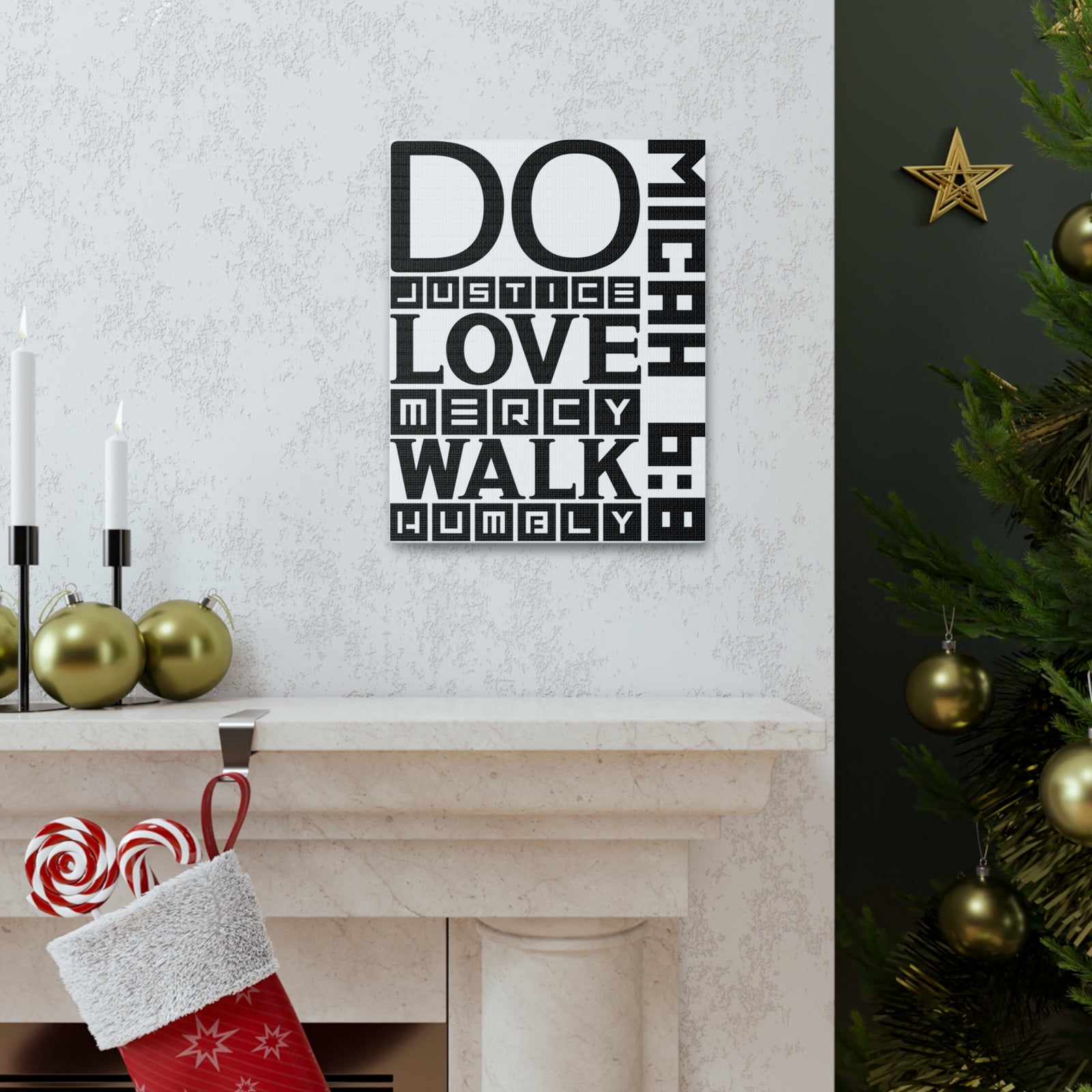 Scripture Walls Micah 6:8 DO Justice Bible Verse Canvas Christian Wall Art Ready to Hang Unframed-Express Your Love Gifts