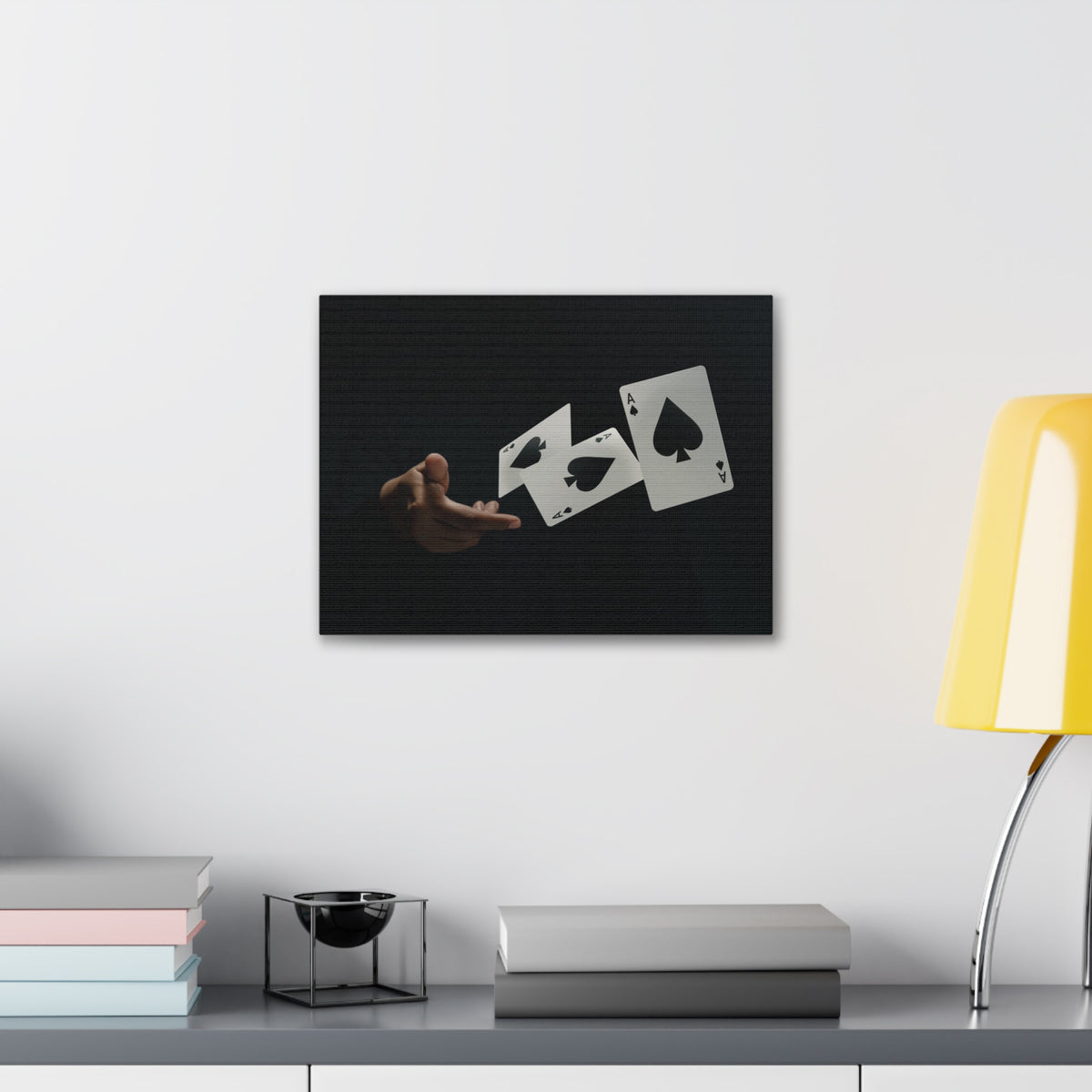Magician Throwing Ace of Spades Playing Card Canvas Wall Art for Home Decor Ready-to-Hang-Express Your Love Gifts