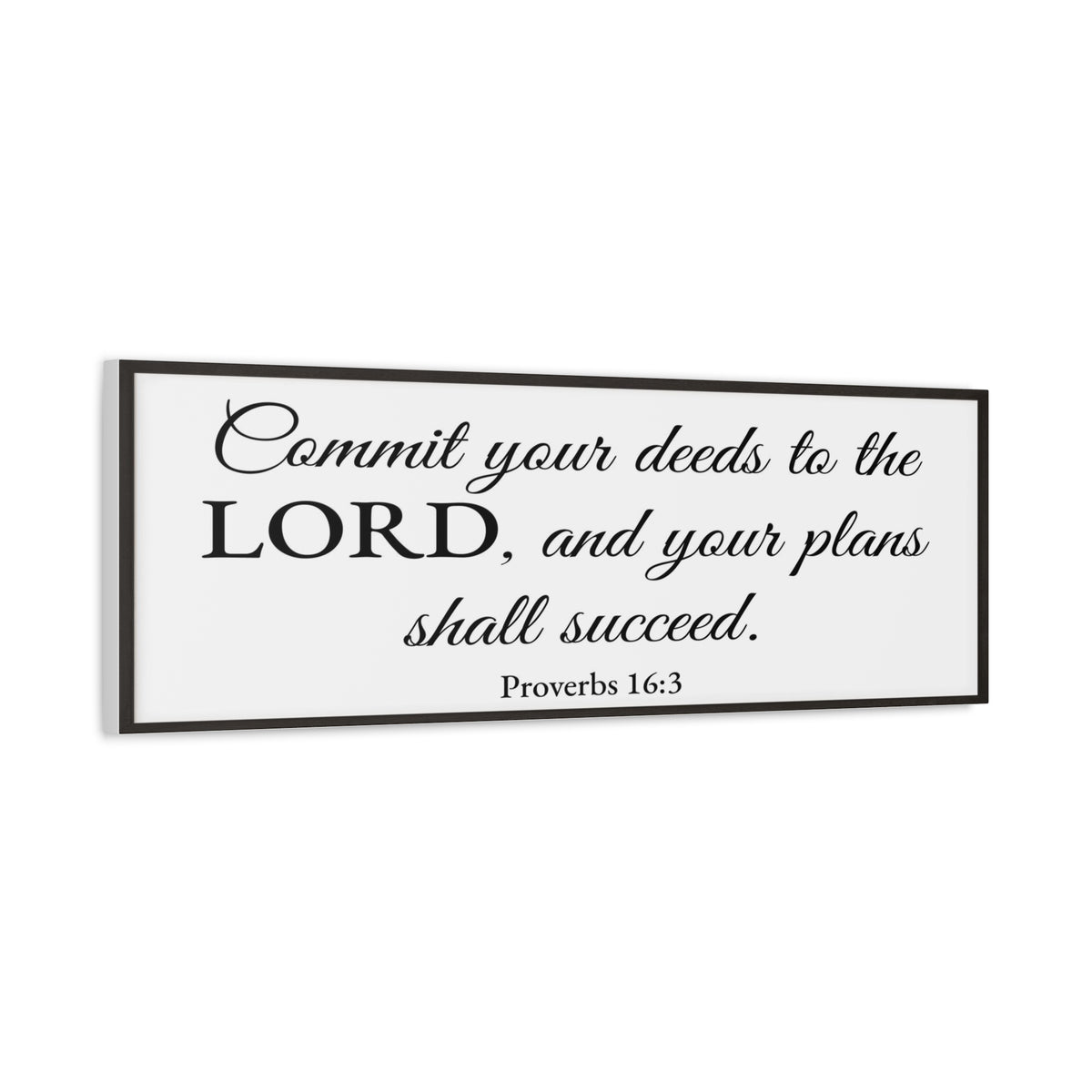 Scripture Walls Proverbs 16:3 White Bible Verse Canvas Christian Wall Art Ready to Hang Unframed-Express Your Love Gifts