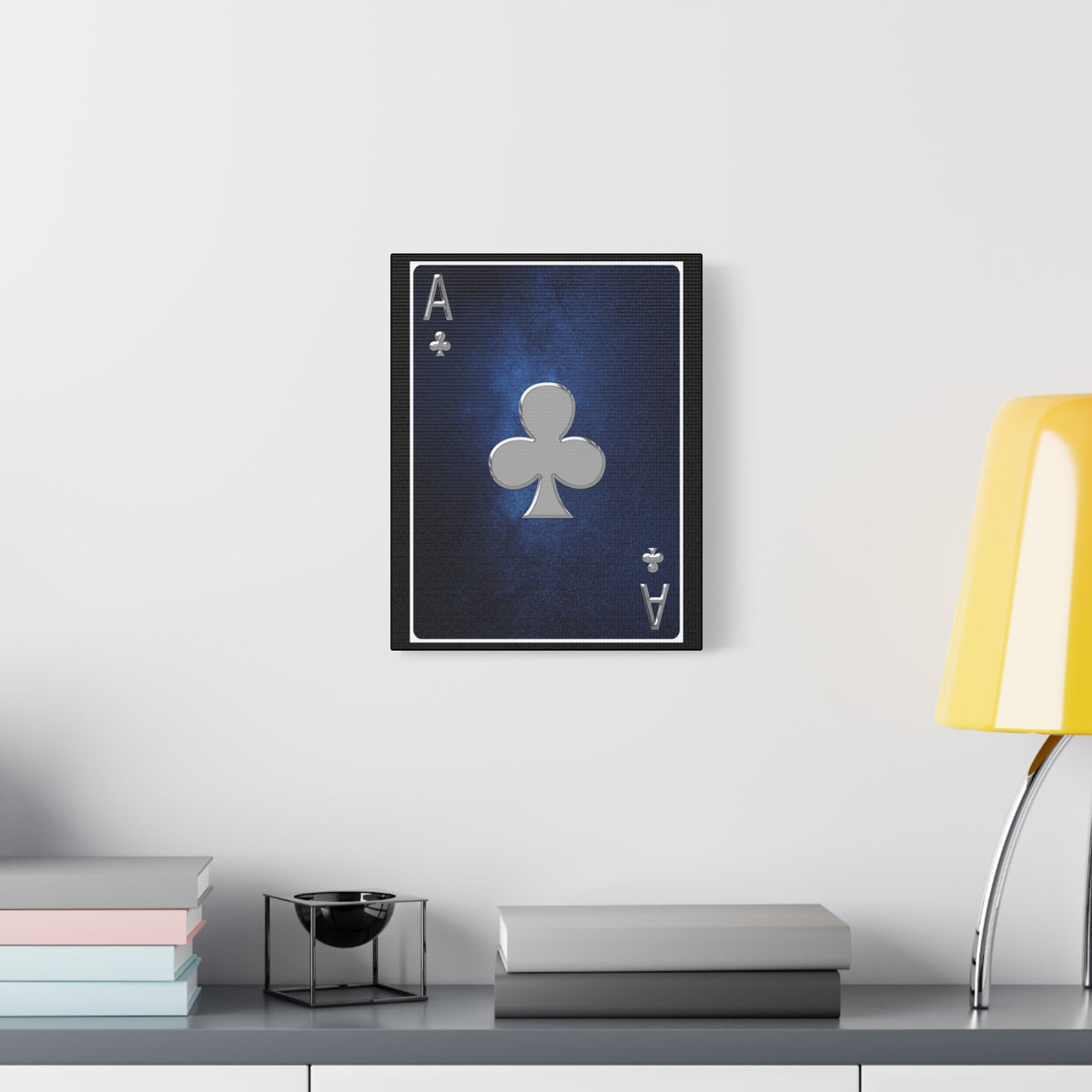Ace Of Clubs Space Background Playing Card Canvas Wall Art for Home Decor Ready-to-Hang-Express Your Love Gifts