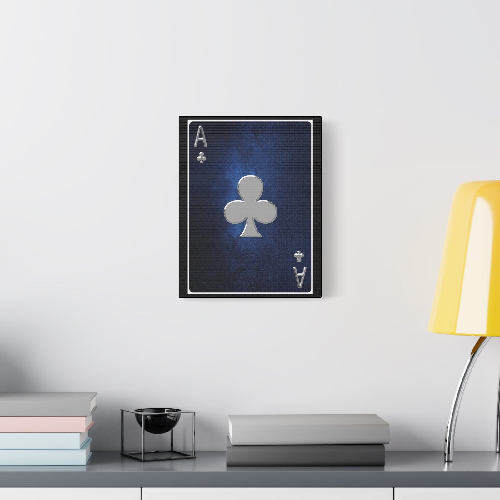 Ace Of Clubs Space Background Playing Card Canvas Wall Art for Home Decor Ready-to-Hang-Express Your Love Gifts