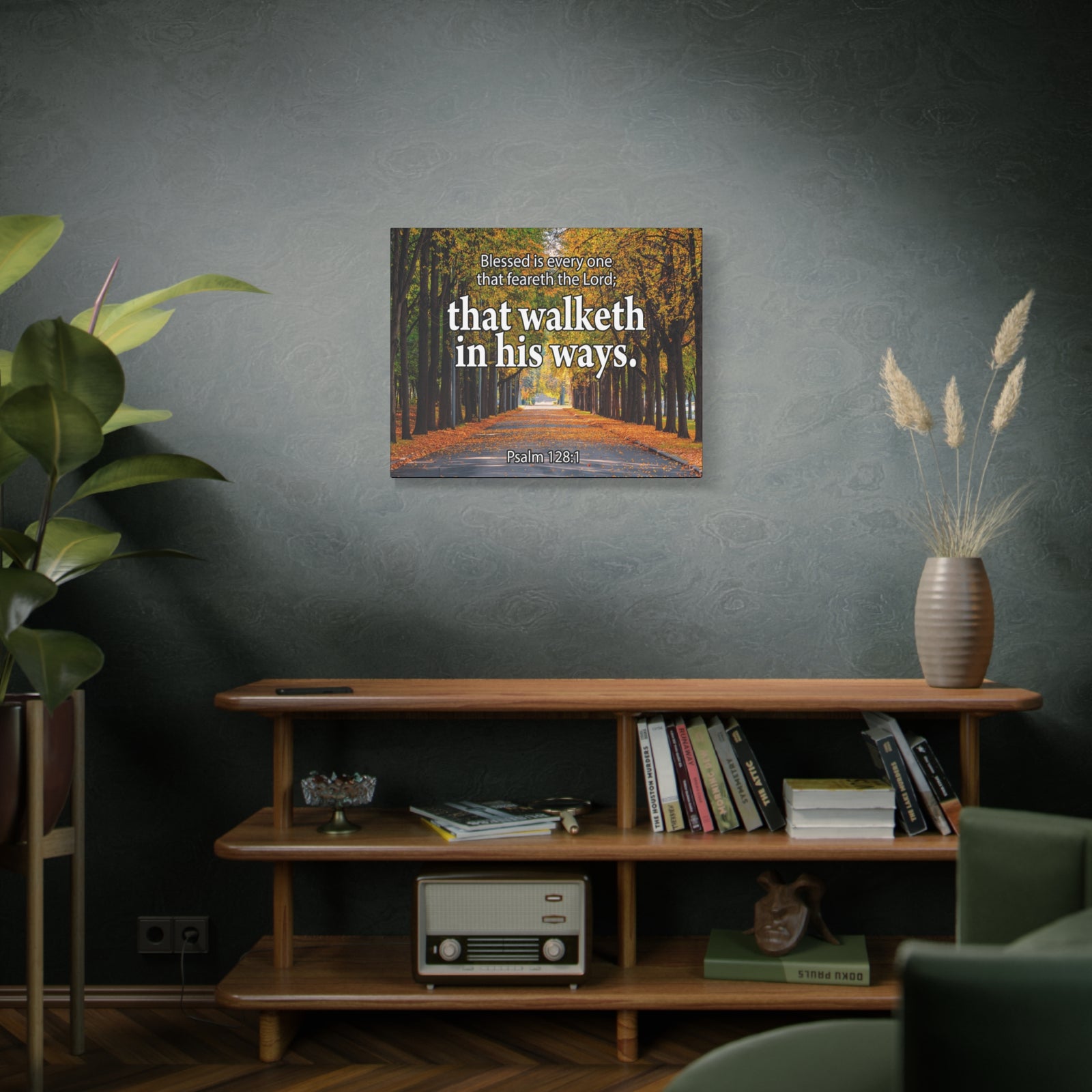 Scripture Canvas Blessed is Every One Psalm 128:1 Christian Wall Art Bible Verse Print Ready to Hang-Express Your Love Gifts