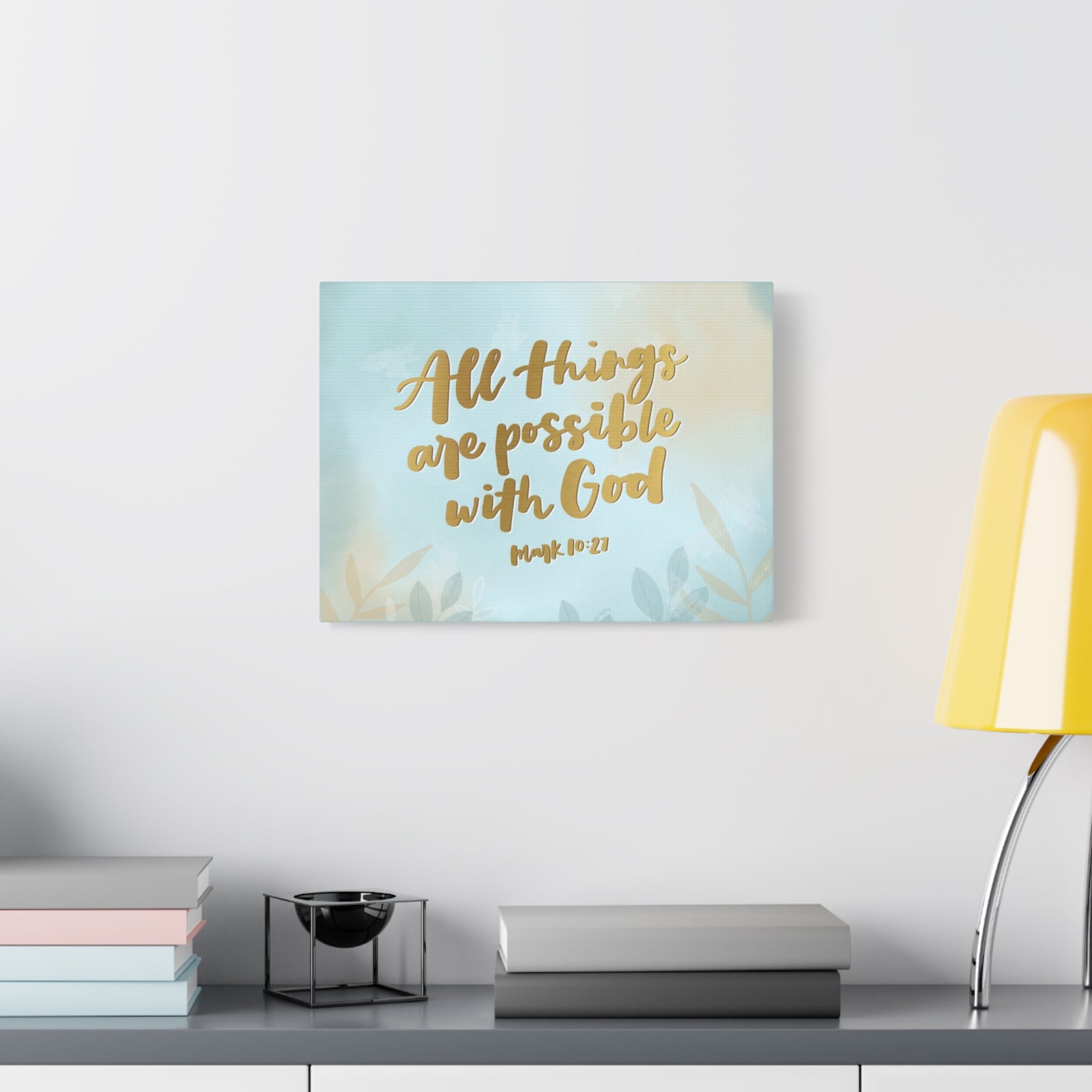 Scripture Canvas Possible With God Mark 10:27 Christian Wall Art Bible Verse Print Ready to Hang