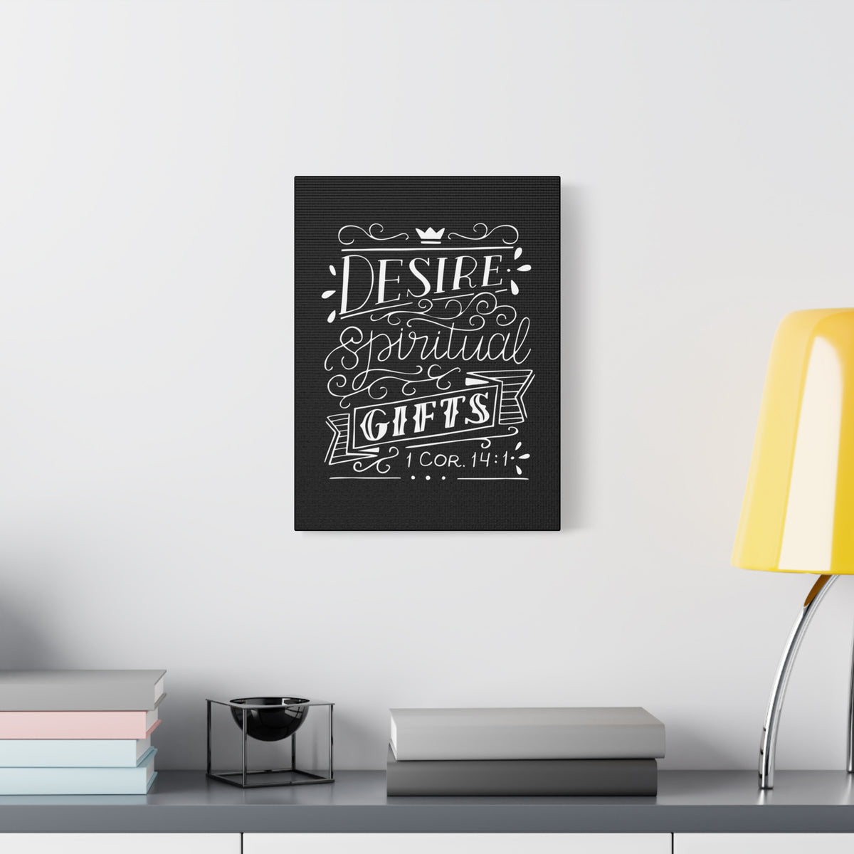 Scripture Canvas Desire Spiritual Gifts 1 Corinthians 14:1 Christian Wall Art Bible Verse Print Ready To Hang-Express Your Love Gifts