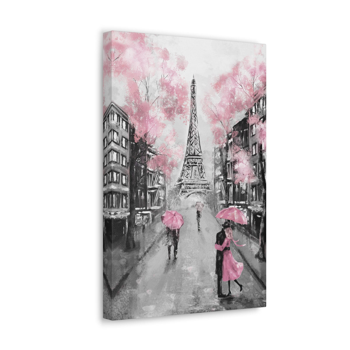 Kiss In Paris Eiffel Tower France Canvas Artwork High-Quality Breathtaking French City for Home Decor Ready to Hang-Express Your Love Gifts