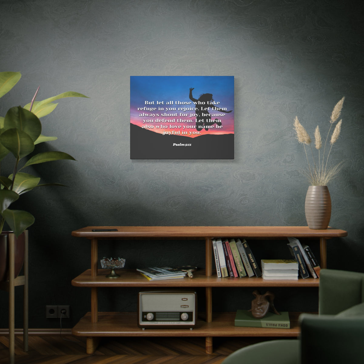 Scripture Canvas Trust In You Psalm 5:11 Christian Wall Art Bible Verse Print Ready to Hang-Express Your Love Gifts