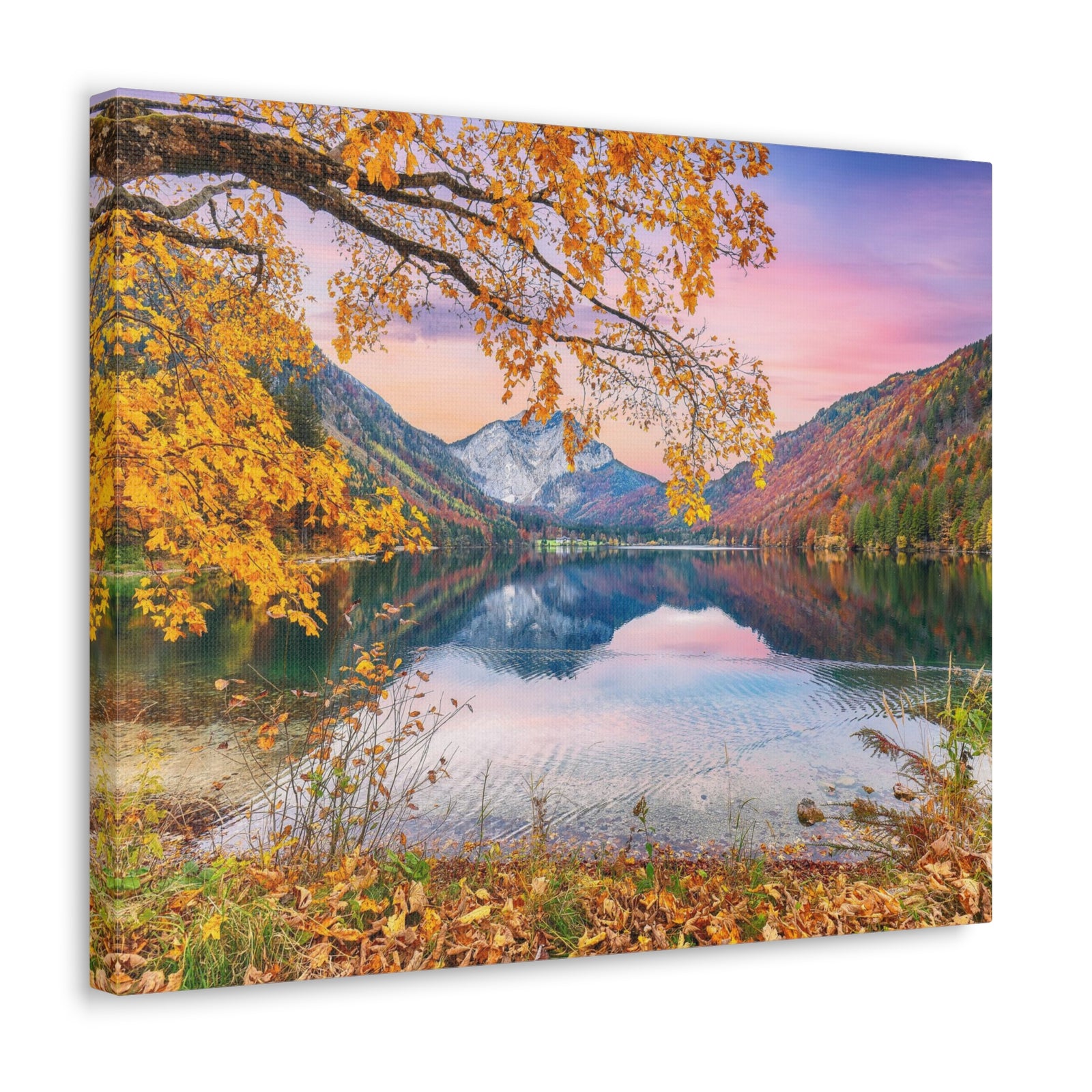 Stunning Autumn Scene Forest Floral Nature Photography Canvas Wall Art for Home Decor Ready-to-Hang-Express Your Love Gifts