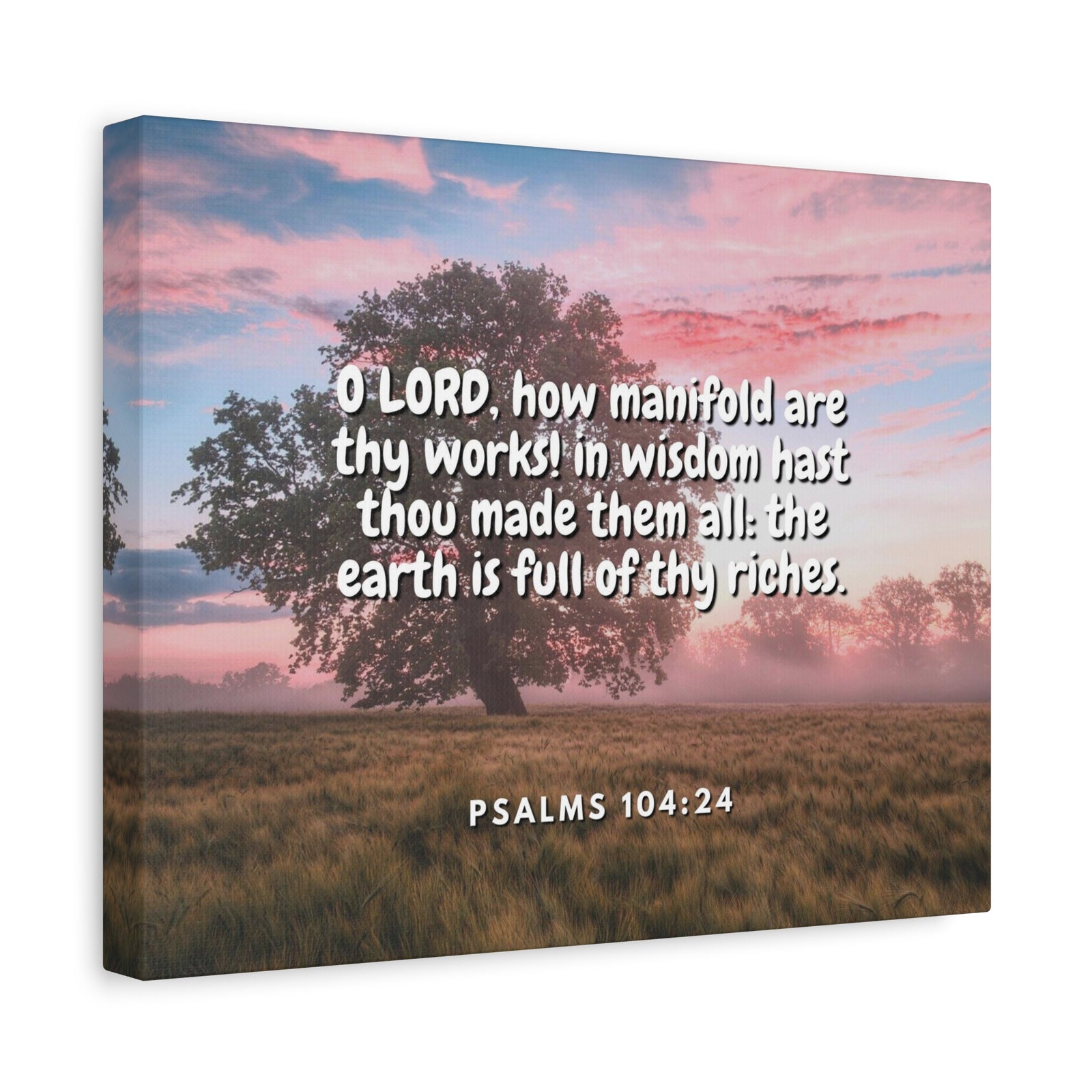 Scripture Canvas In Wisdom Psalms 104:24 Christian Wall Art Bible Verse Print Ready to Hang-Express Your Love Gifts