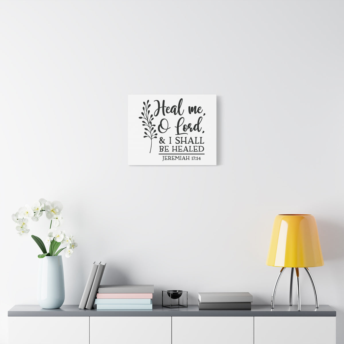 Scripture Canvas I Shall Be Healed Jeremiah 17:14 Christian Wall Art Bible Verse Print Ready to Hang-Express Your Love Gifts