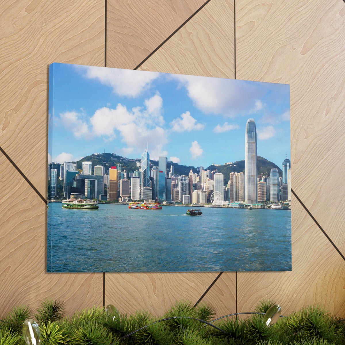 Hong Kong Daytime Skyline Canvas Artwork High-Quality Breathtaking Stunning Cityscape for Home Decor Ready to Hang-Express Your Love Gifts