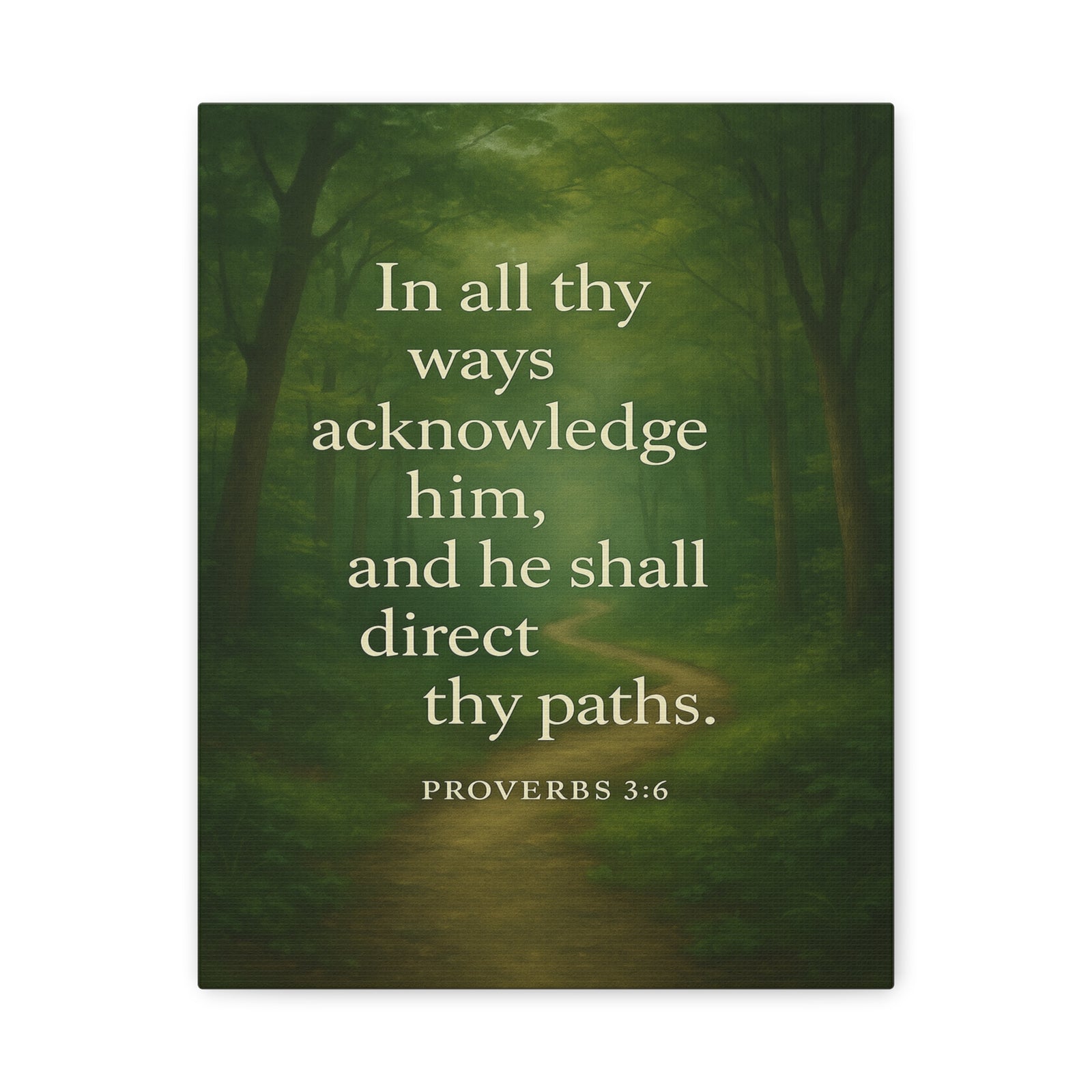 Bible Verse Canvas Proverbs 3:6 Christian Home Décor Wall Art Scripture Ready to Hang Faith Print-Express Your Love Gifts