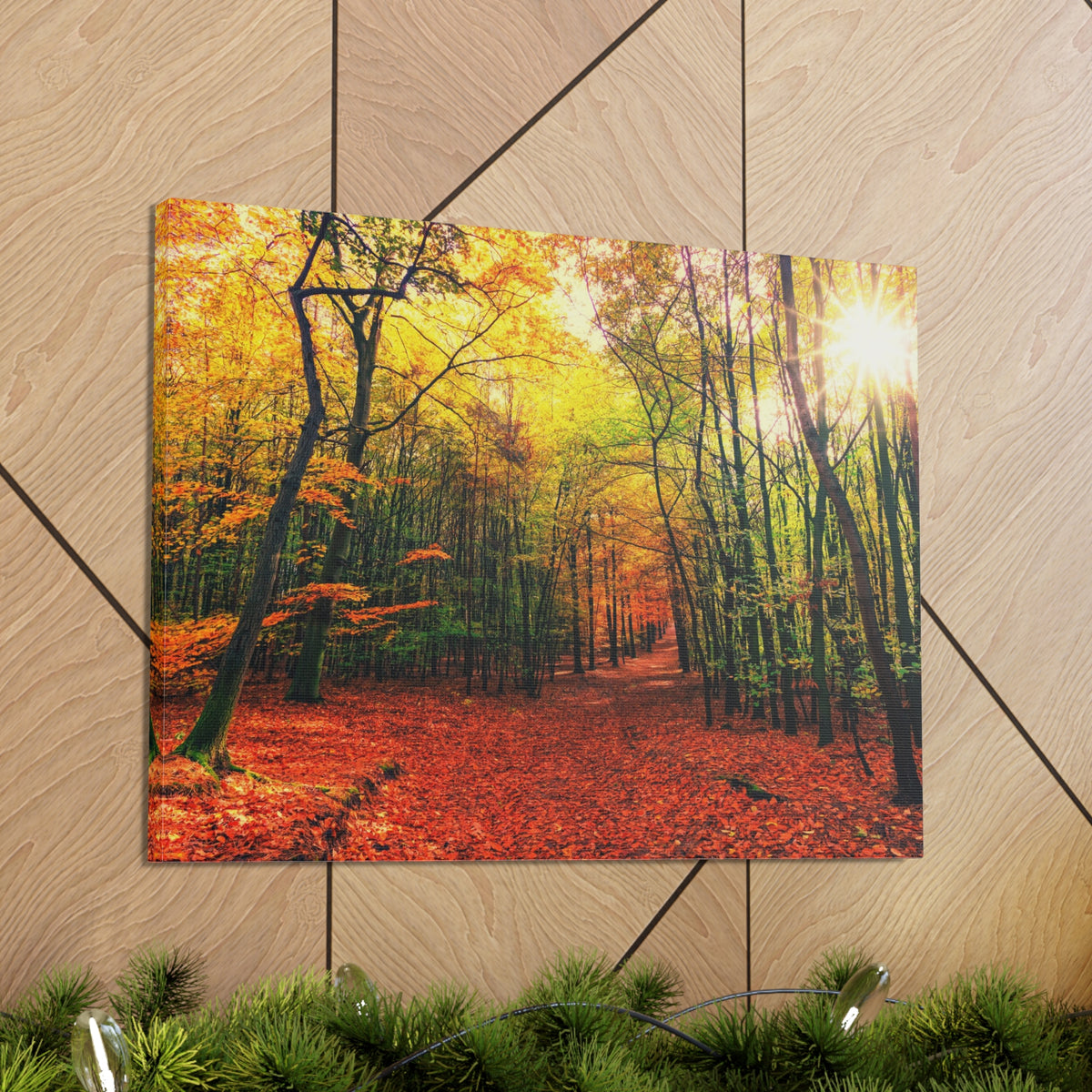 Autumn Forest is Beautiful Forest Floral Nature Photography Canvas Wall Art for Home Decor Ready-to-Hang-Express Your Love Gifts