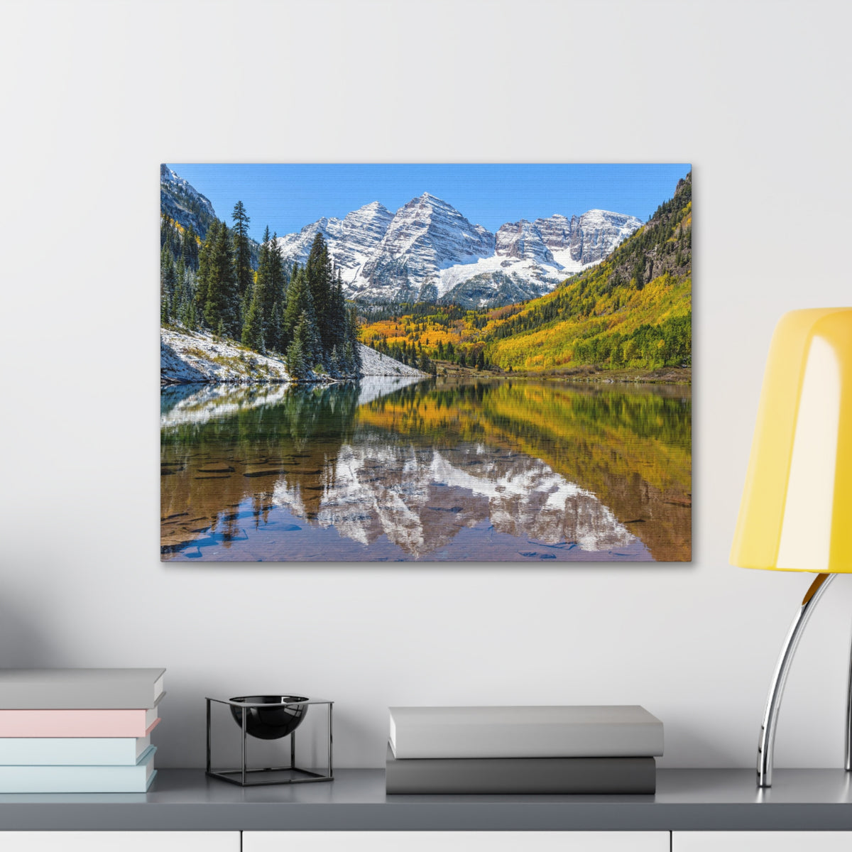 Forest Lake Mountains Nature Wilderness Photography Canvas Wall Art for Home Decor Ready-to-Hang-Express Your Love Gifts