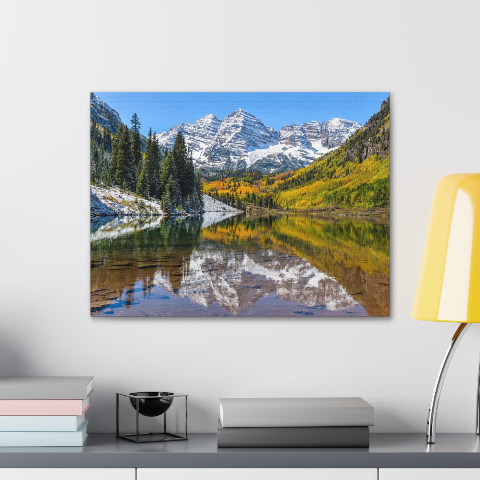Forest Lake Mountains Nature Wilderness Photography Canvas Wall Art for Home Decor Ready-to-Hang-Express Your Love Gifts
