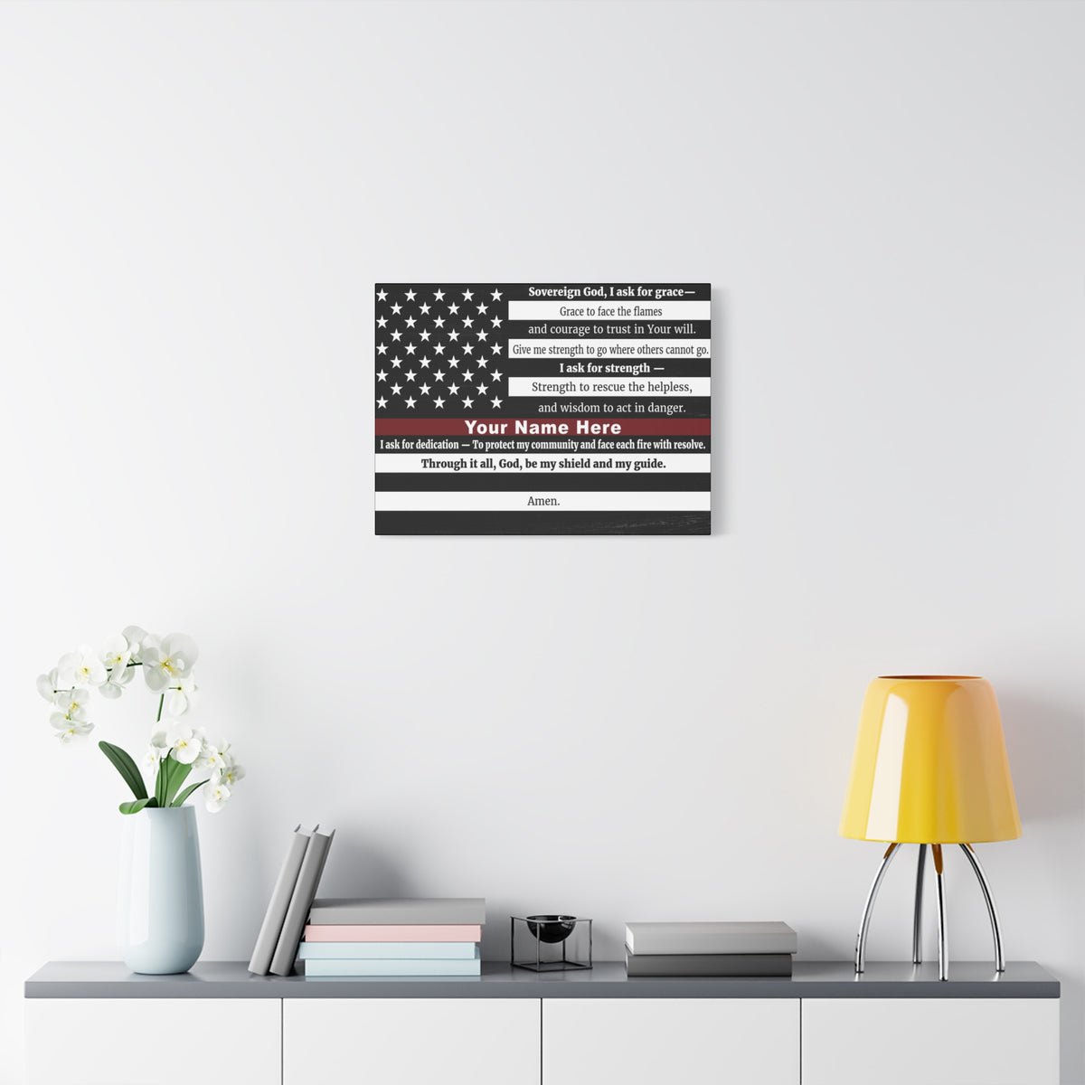 Scripture Walls Personalized Firefighter's Prayer Bible Canvas Christian Wall Art Ready to Hang Unframed-Express Your Love Gifts