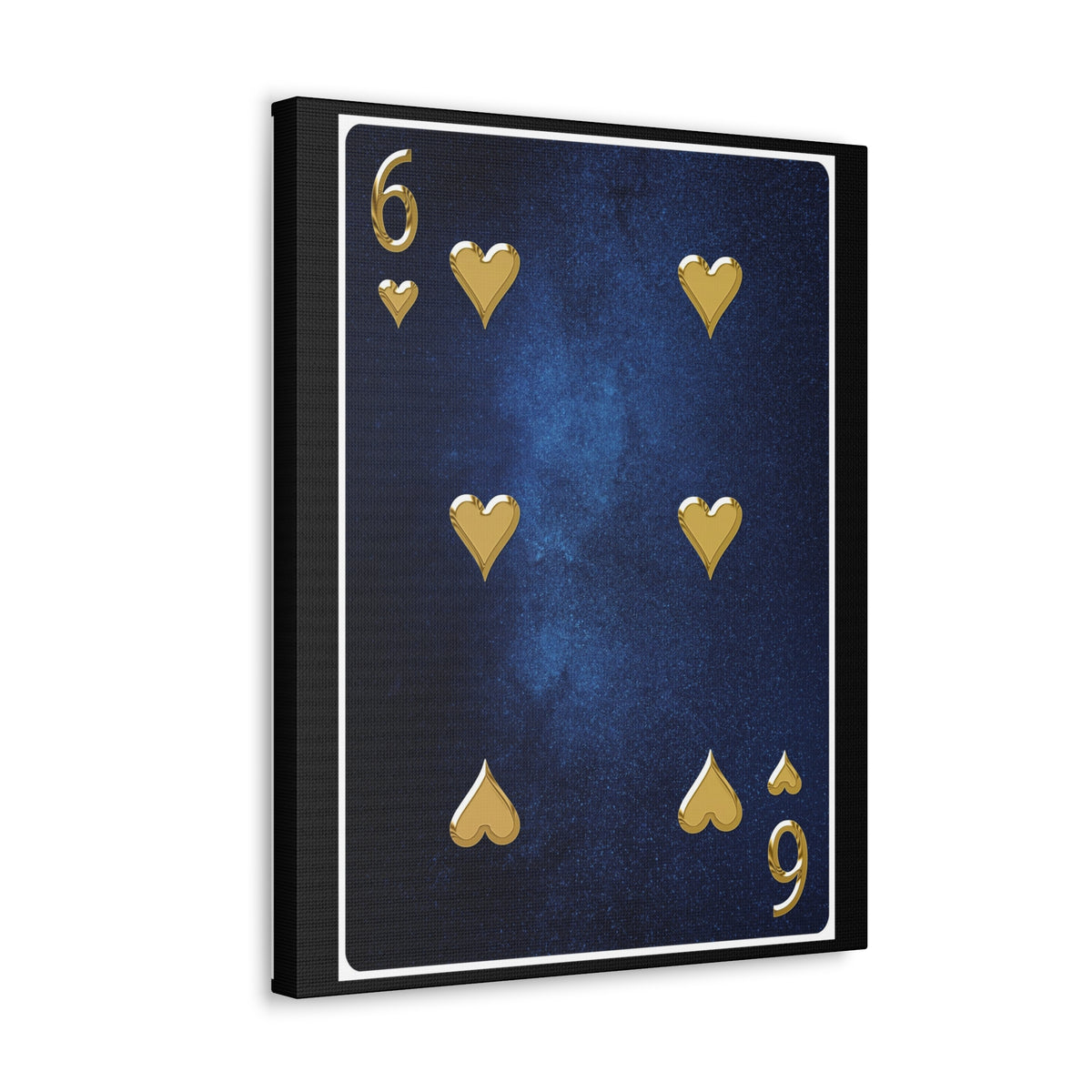 Six Of Hearts Space Background Playing Card Canvas Wall Art for Home Decor Ready-to-Hang-Express Your Love Gifts