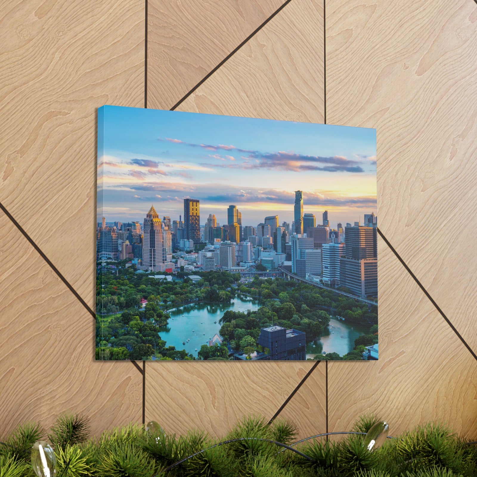 Bangkok Daytime Skyline Canvas Artwork High-Quality Breathtaking Stunning Cityscape for Home Decor Ready to Hang-Express Your Love Gifts