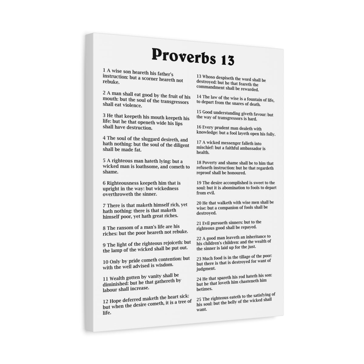 Scripture Walls Proverbs Chapter 13 White Bible Canvas Christian Wall Art Ready to Hang Unframed-Express Your Love Gifts