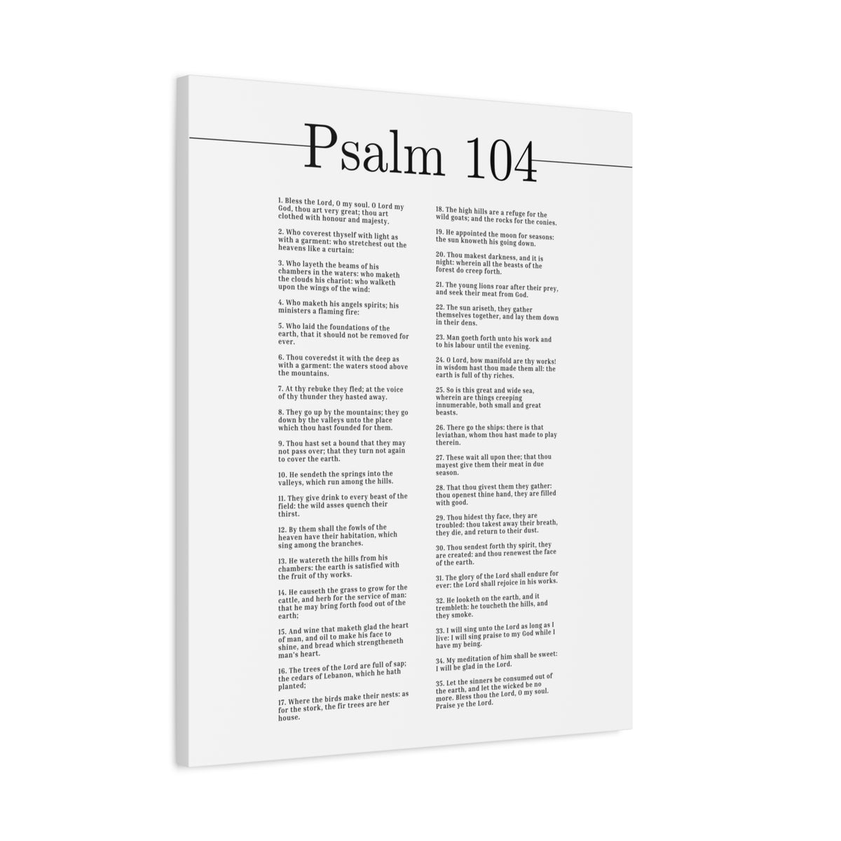 Scripture Canvas Clothed In Honour And Majesty Psalm 104 Christian Wall Art Bible Verse Print Ready to Hang-Express Your Love Gifts