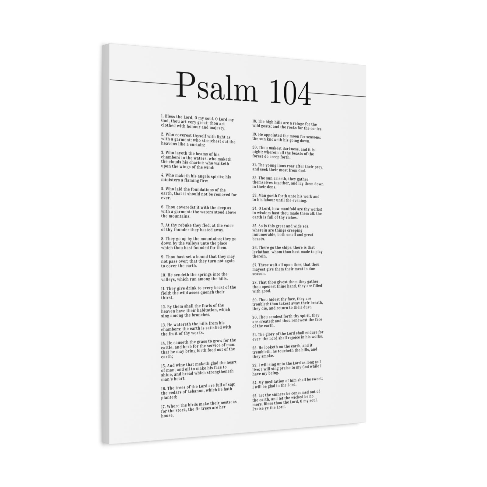 Scripture Canvas Clothed In Honour And Majesty Psalm 104 Christian Wall Art Bible Verse Print Ready to Hang-Express Your Love Gifts