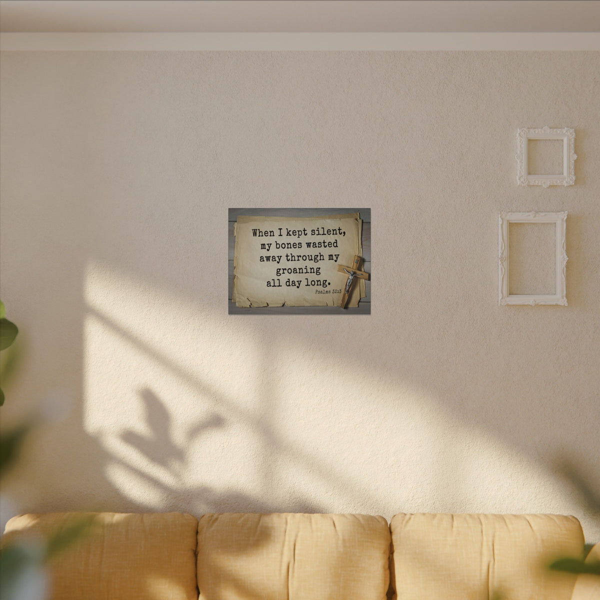 Scripture Walls All Day Long Psalms 32:3 Bible Verse Canvas Christian Wall Art Ready to Hang-Express Your Love Gifts
