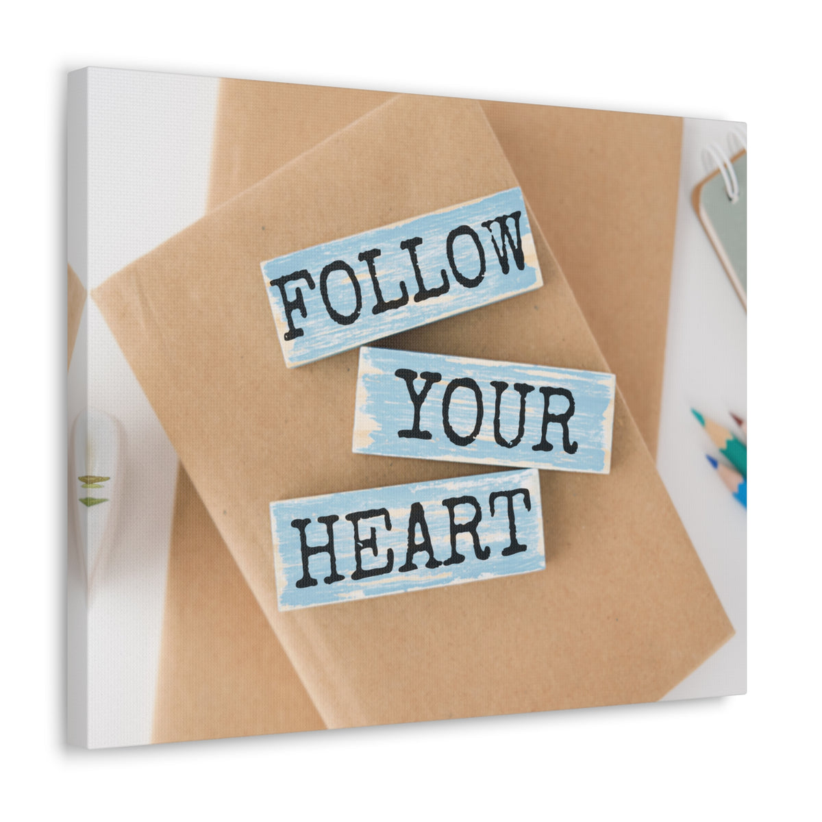 Inspirational Quote Canvas Follow Your Heart Wall Art Motivational Motto Inspiring Prints Artwork Decor Ready to Hang-Express Your Love Gifts