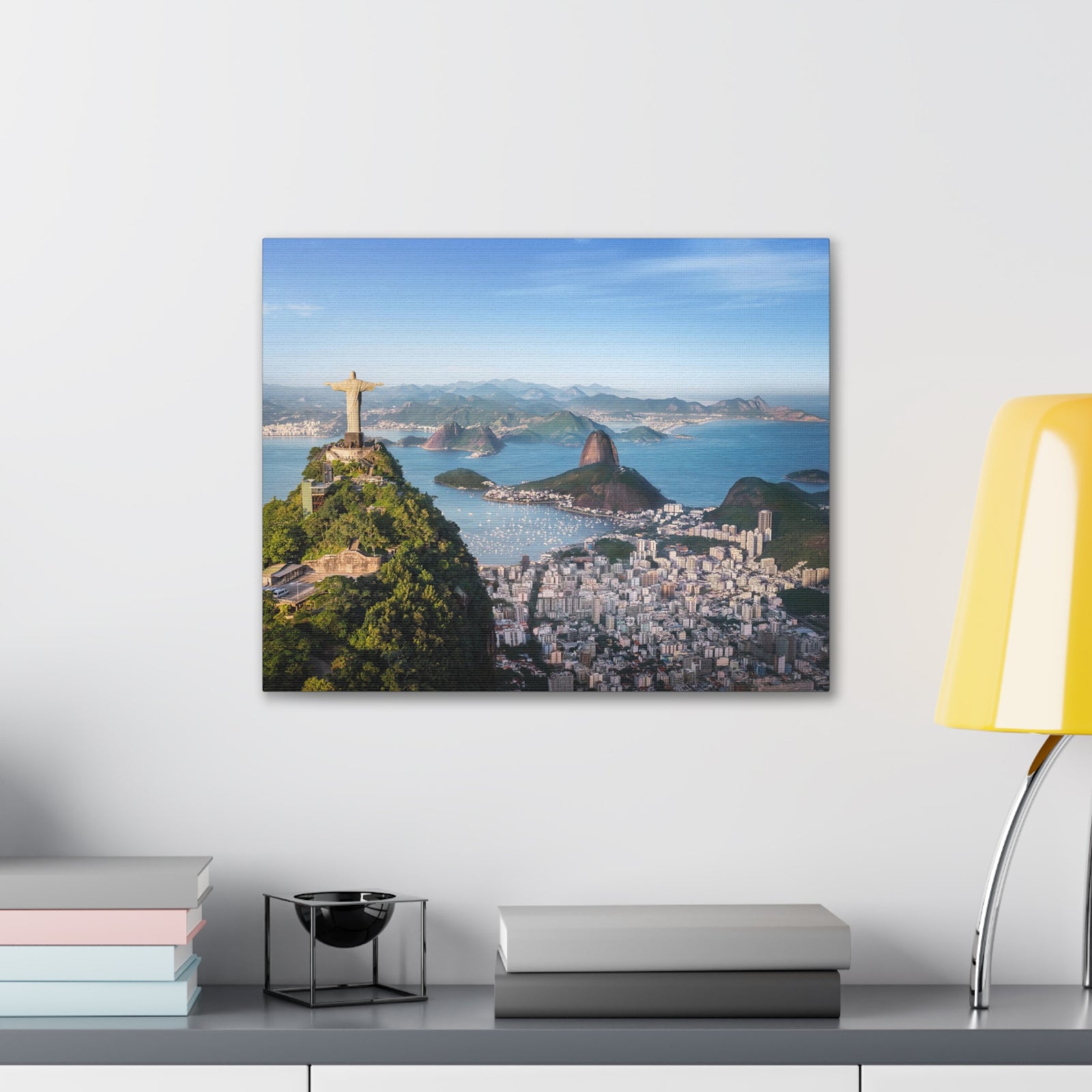 Rio de Janeiro Daytime Skyline Canvas Artwork High-Quality Breathtaking Stunning Cityscape for Home Decor Ready to Hang-Express Your Love Gifts