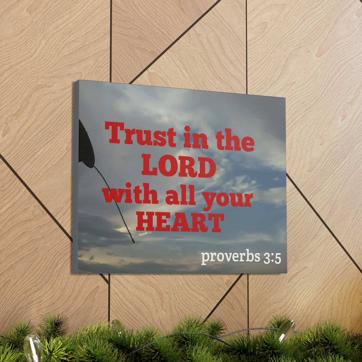 Scripture Walls With All Your Heart Proverbs 3:5 Bible Verse Canvas Christian Wall Art Ready to Hang-Express Your Love Gifts